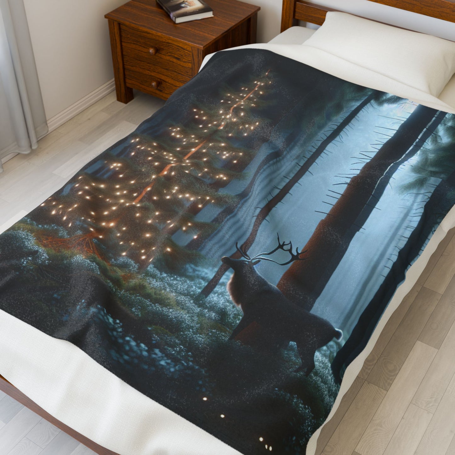 Velveteen Plush Blanket (Reindeer)