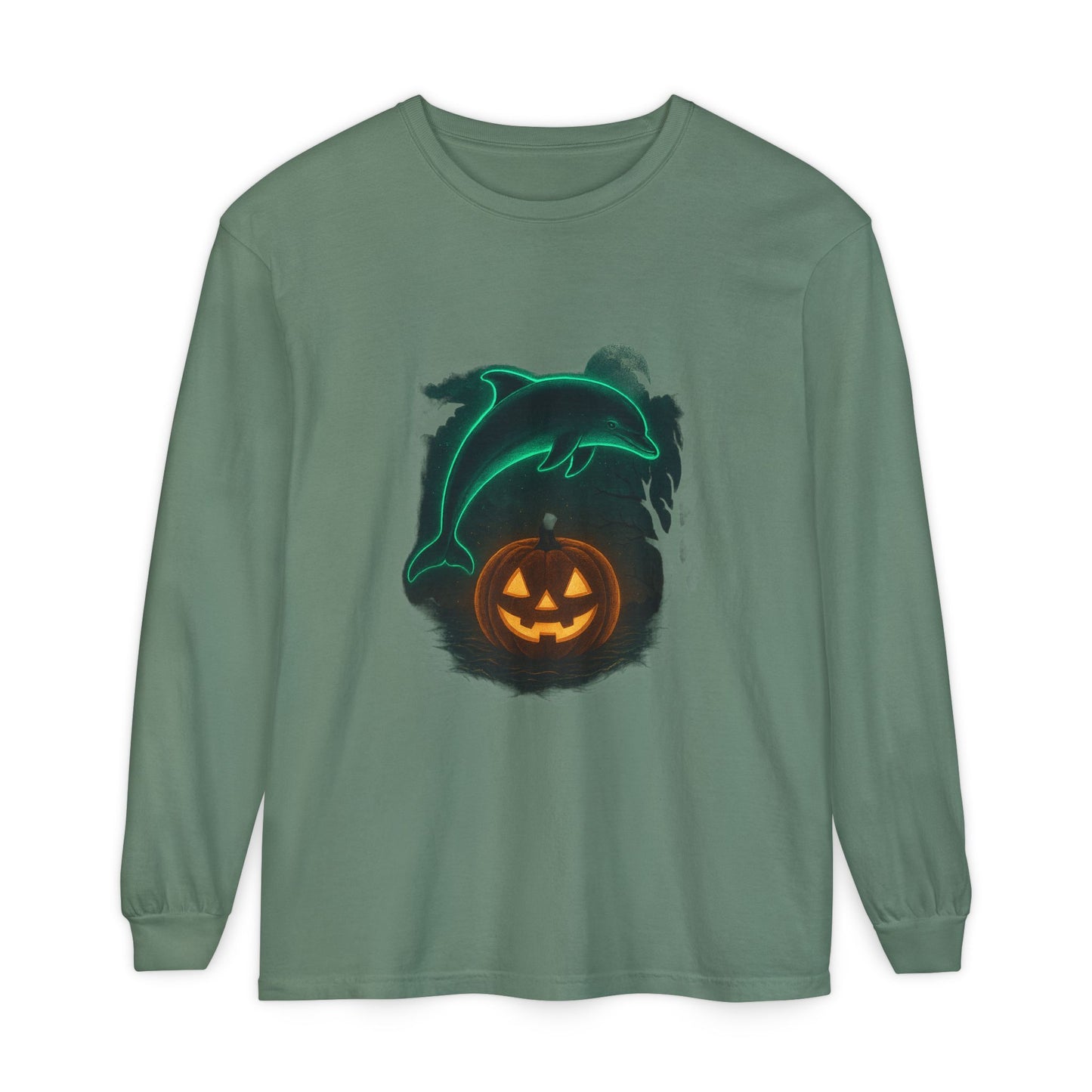 Spooky Dolphin Halloween Long Sleeve Tee