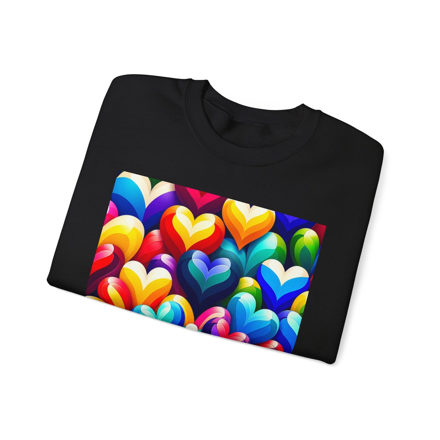Unisex Heavy Blend™ Crewneck Sweatshirt (Colorful Hearts)