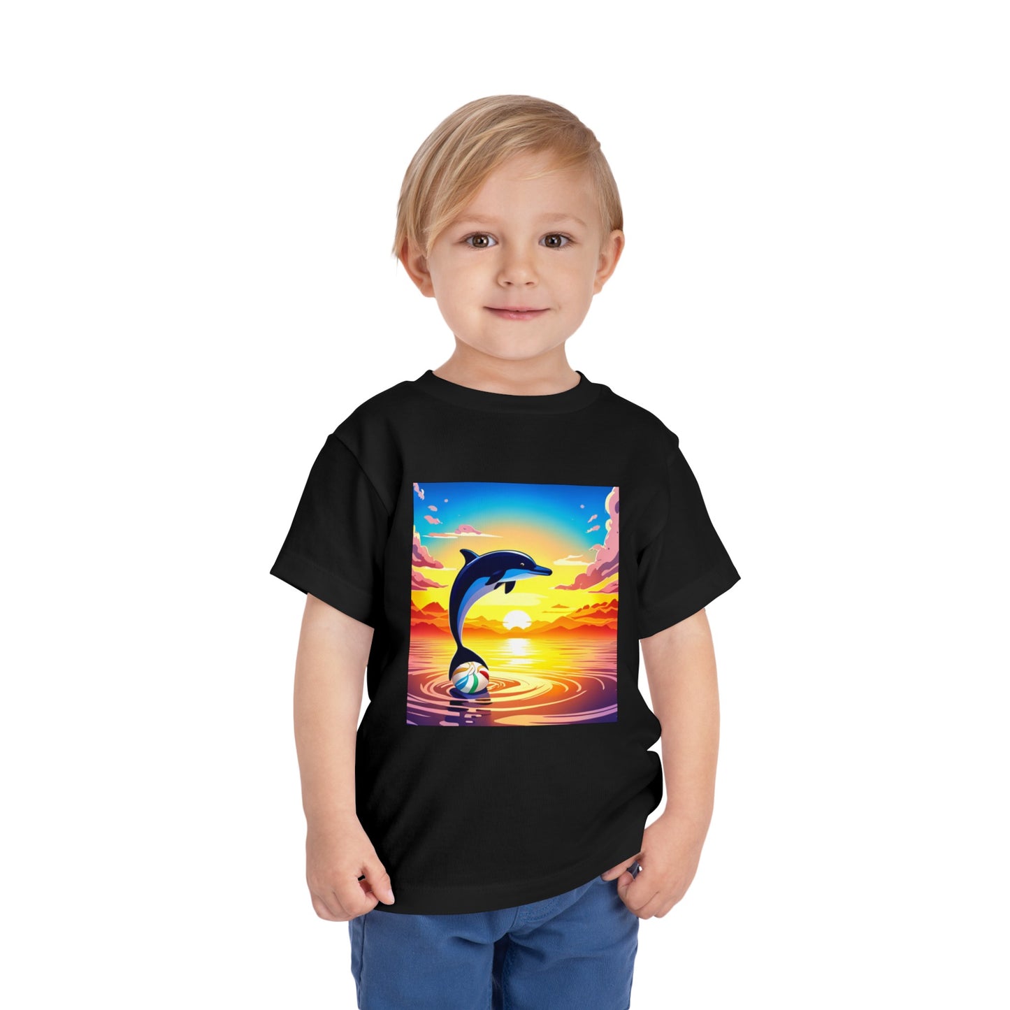 Toddler Short Sleeve Tee (Dolphin Beach Ball)