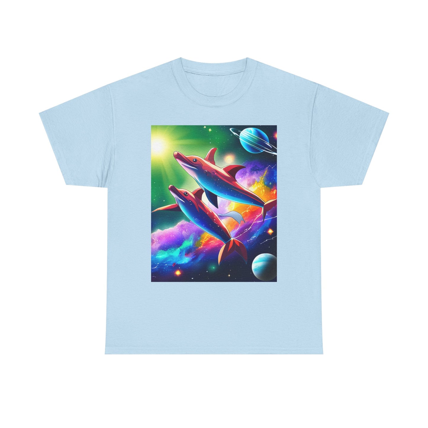 Unisex Heavy Cotton Tee (Dolphin space)