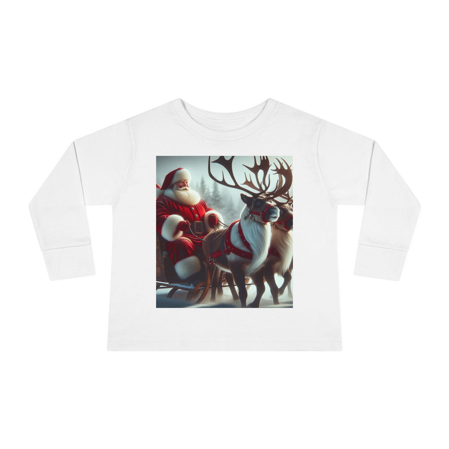 Toddler Long Sleeve Tee (Santa/Reindeer)
