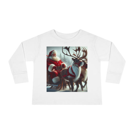 Toddler Long Sleeve Tee (Santa/Reindeer)