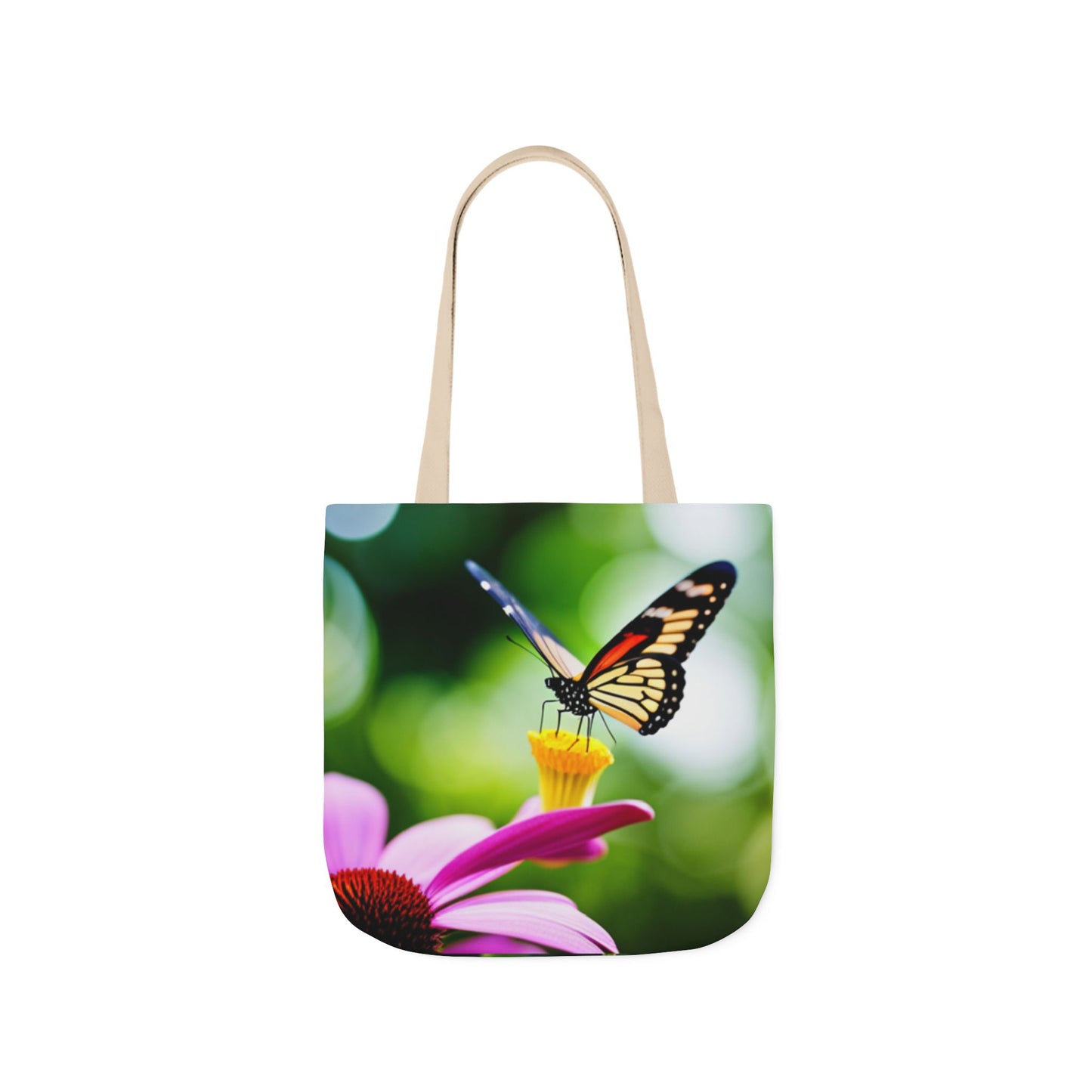 Canvas Tote Bag, 5-Color Straps (Butterflies)