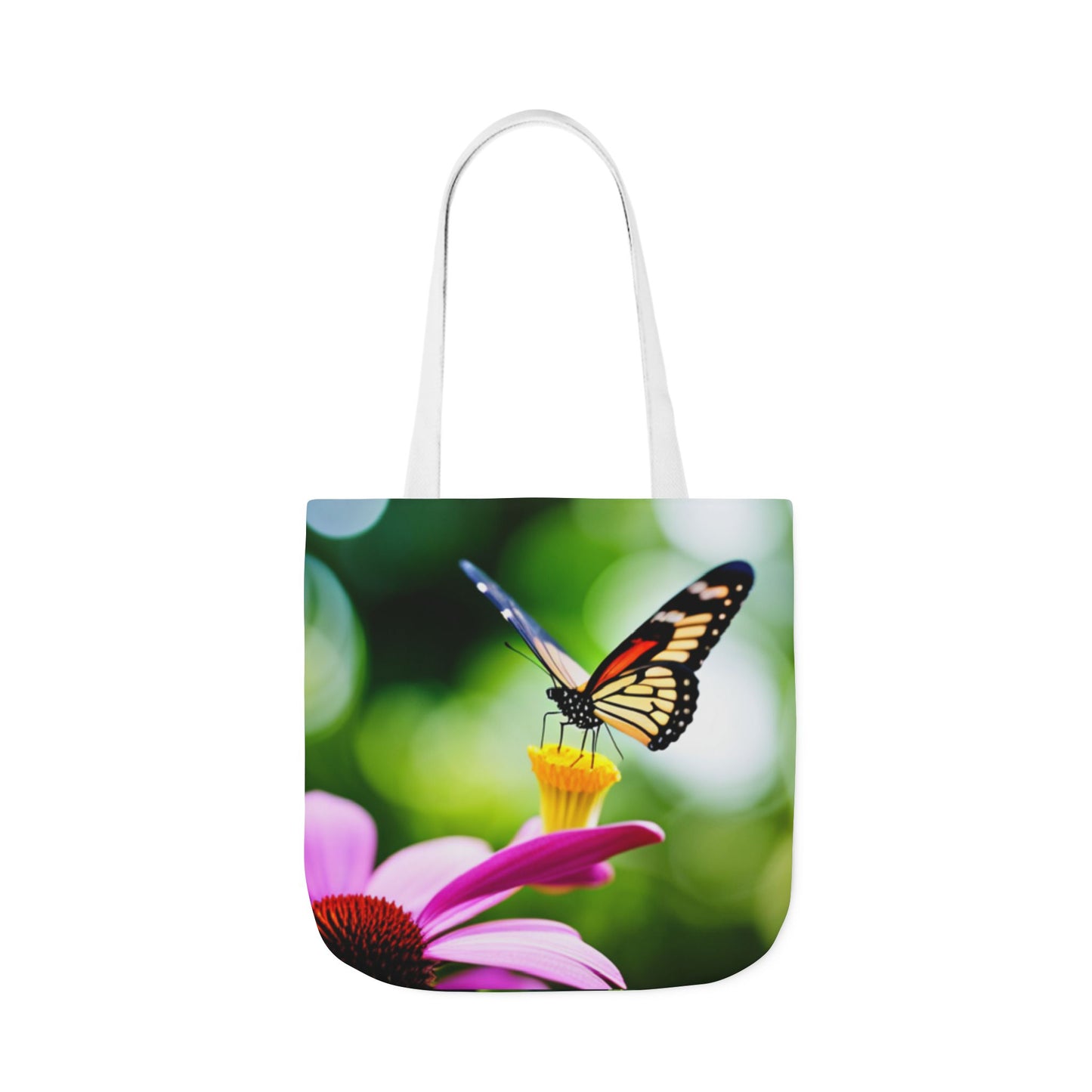 Canvas Tote Bag, 5-Color Straps (Butterflies)