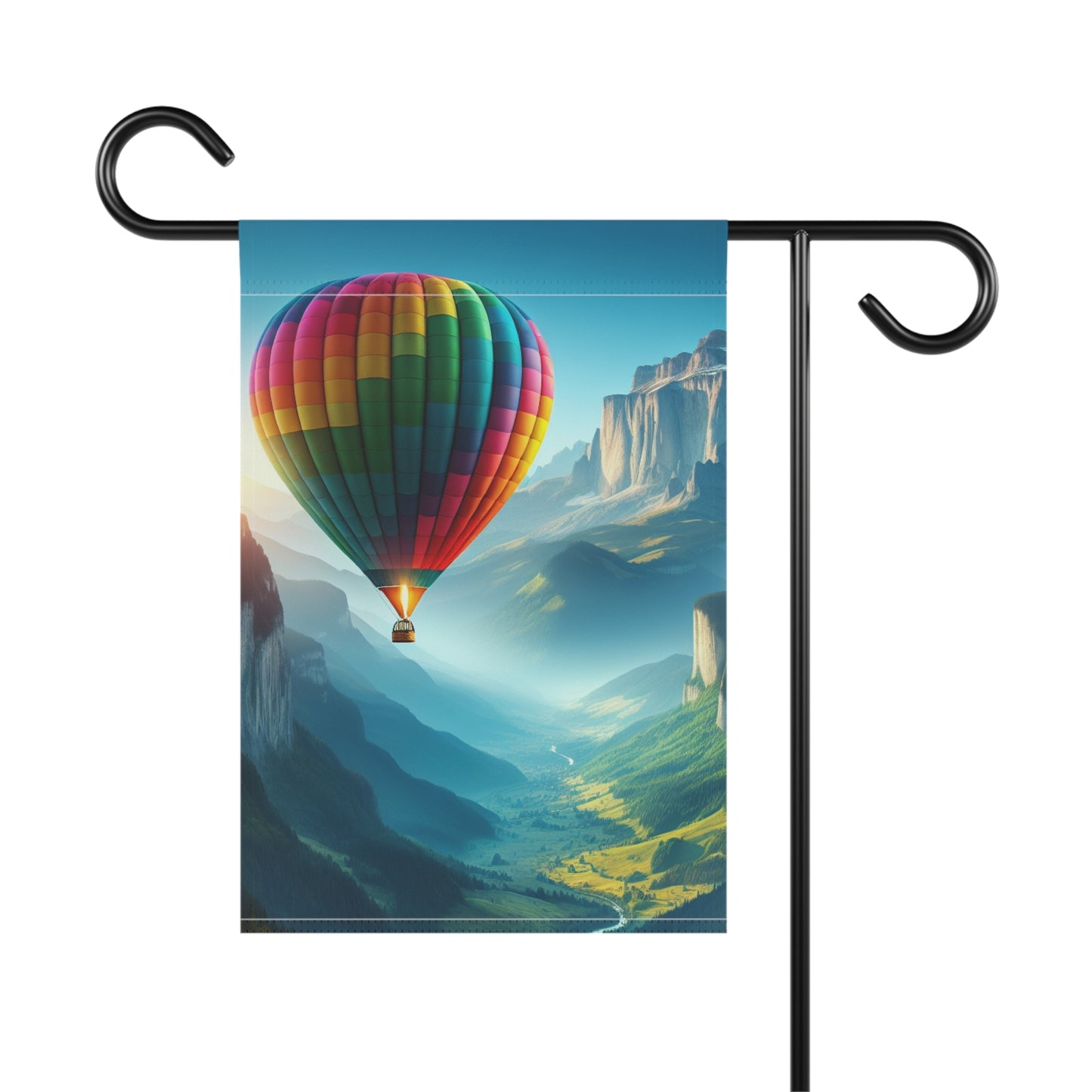 Vibrant Hot Air Balloon Garden Flag - Outdoor Wall Decor for Garden Enthusiasts
