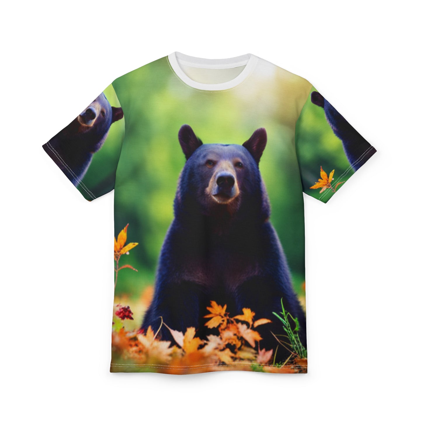 Unisex Cut & Sew Tee (AOP) (Black Bear)