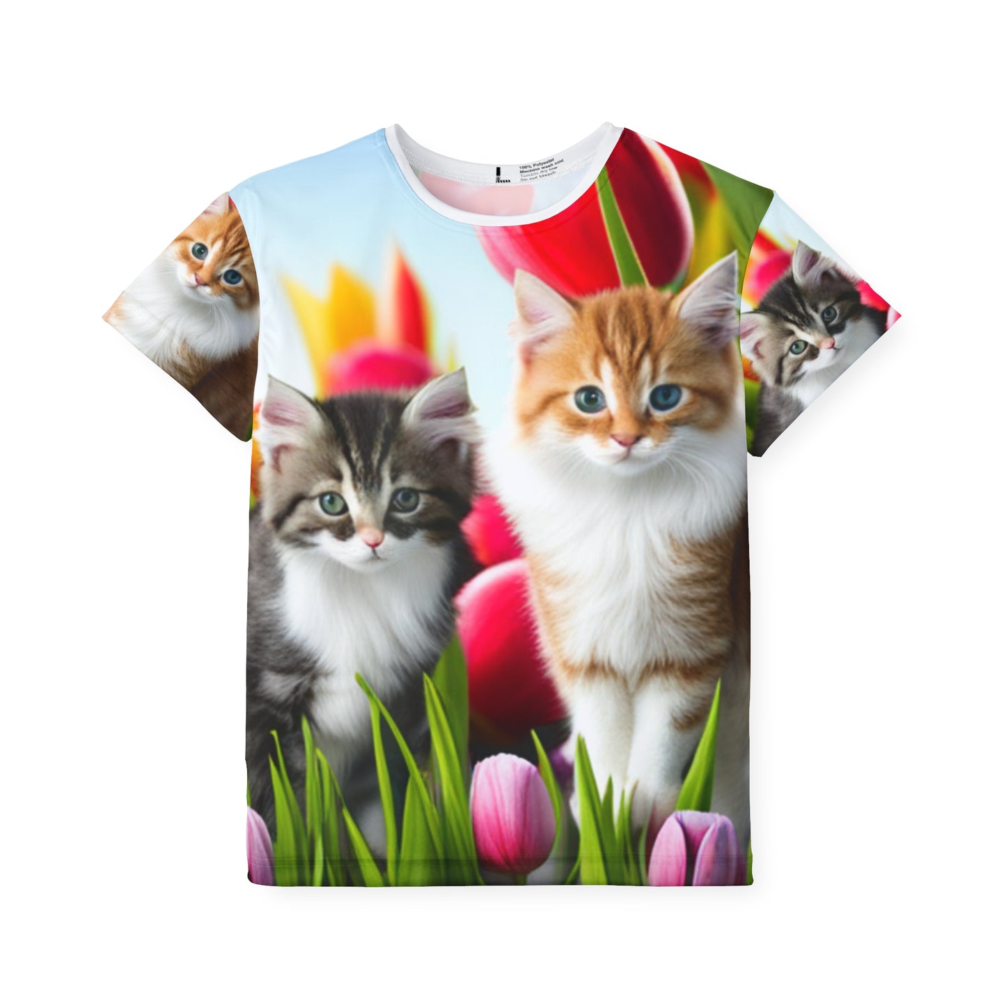 Kids Sports Jersey (AOP)(Kittens/Tulips)
