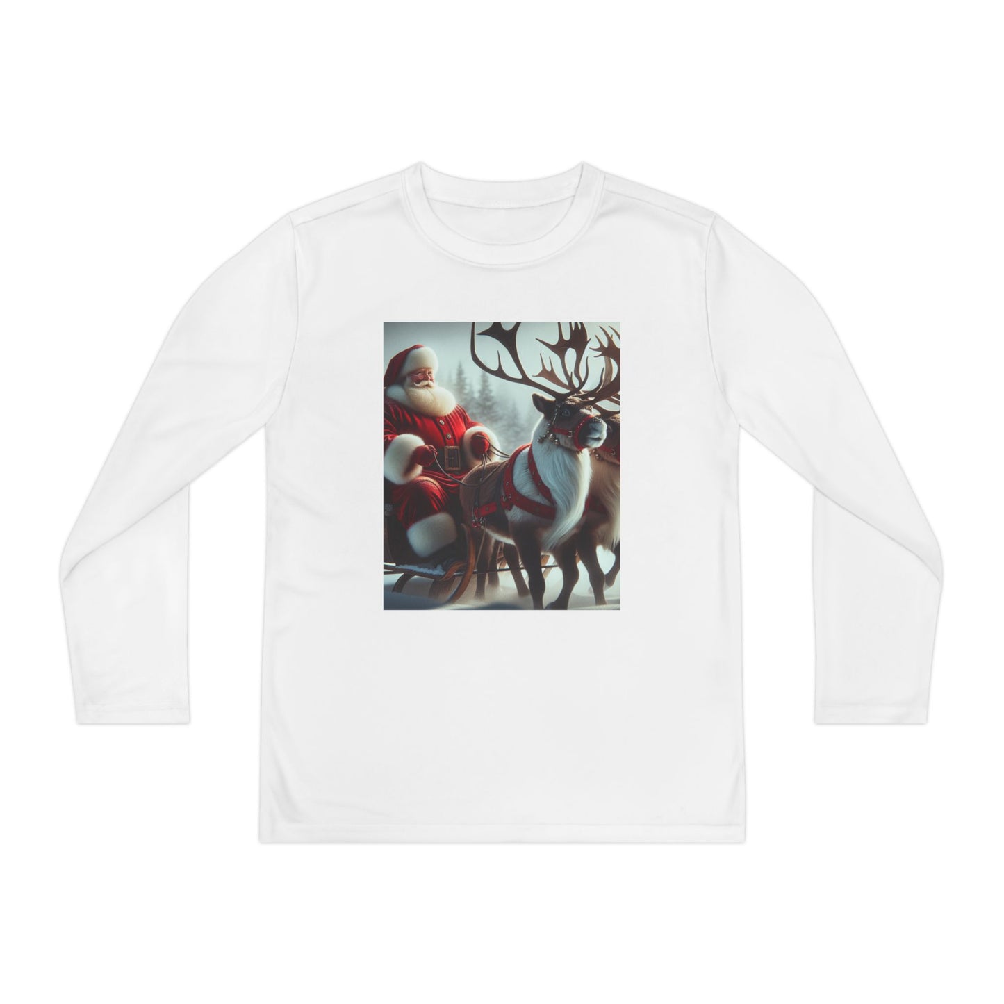 Youth Long Sleeve Competitor Tee (Santa/Reindeer)