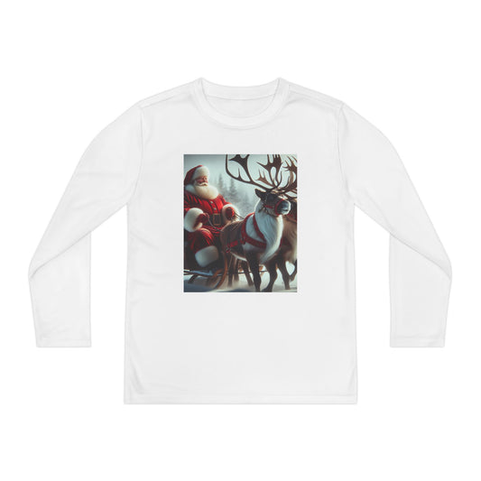 Youth Long Sleeve Competitor Tee (Santa/Reindeer)