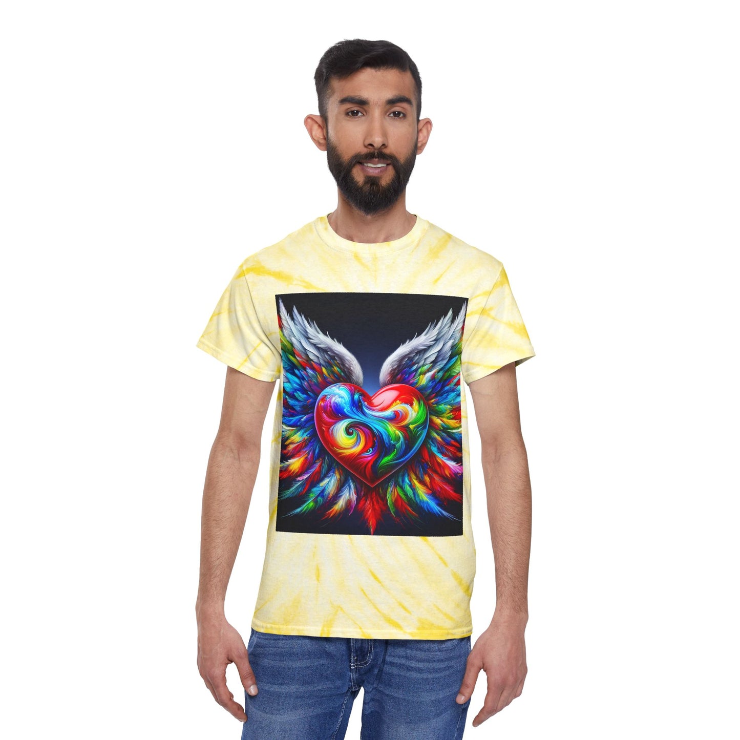 Vibrant Tie-Dye Tee with Heart Design - Celebrate Love & Freedom