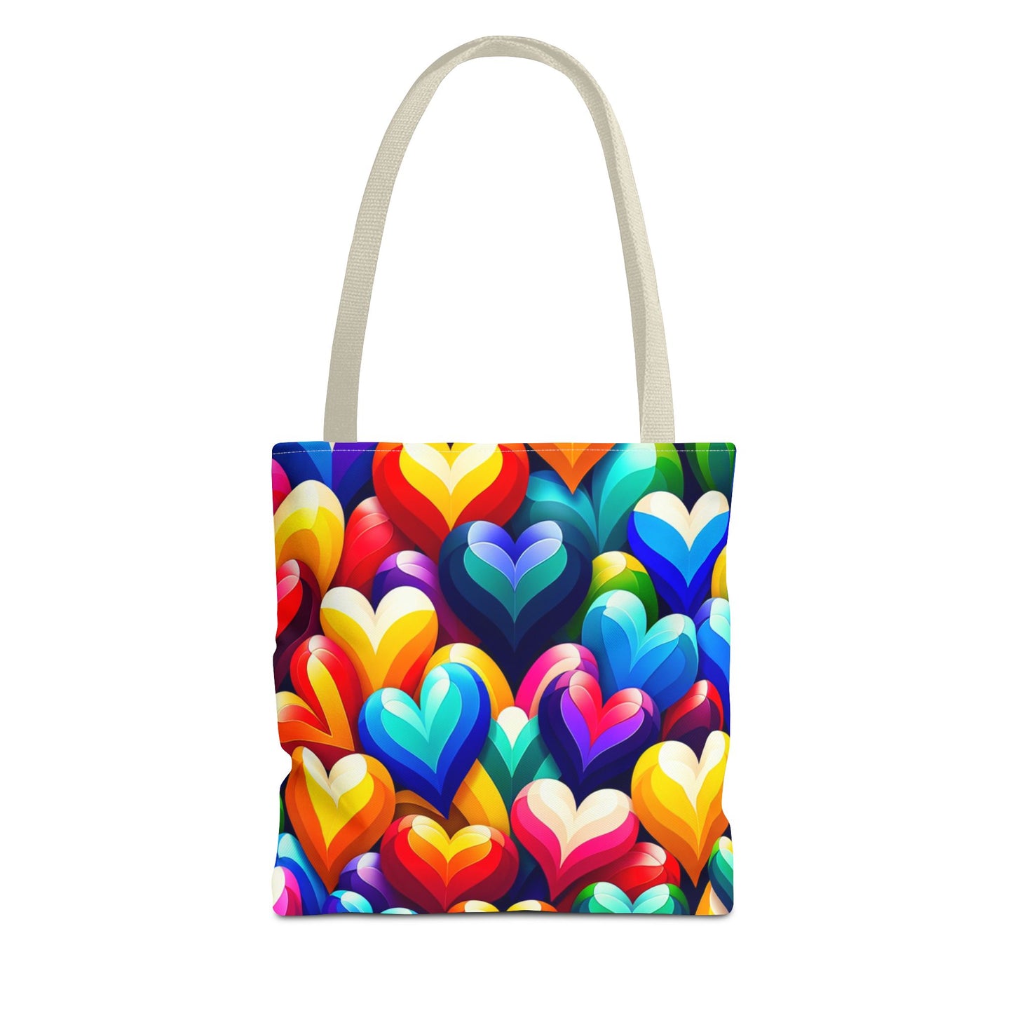 Tote Bag (AOP) (Colorful Hearts)