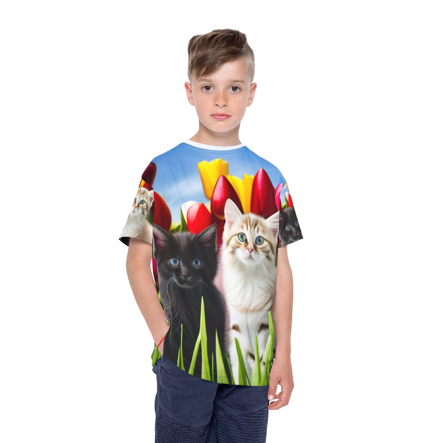 Kids Sports Jersey (AOP) (Kittens)