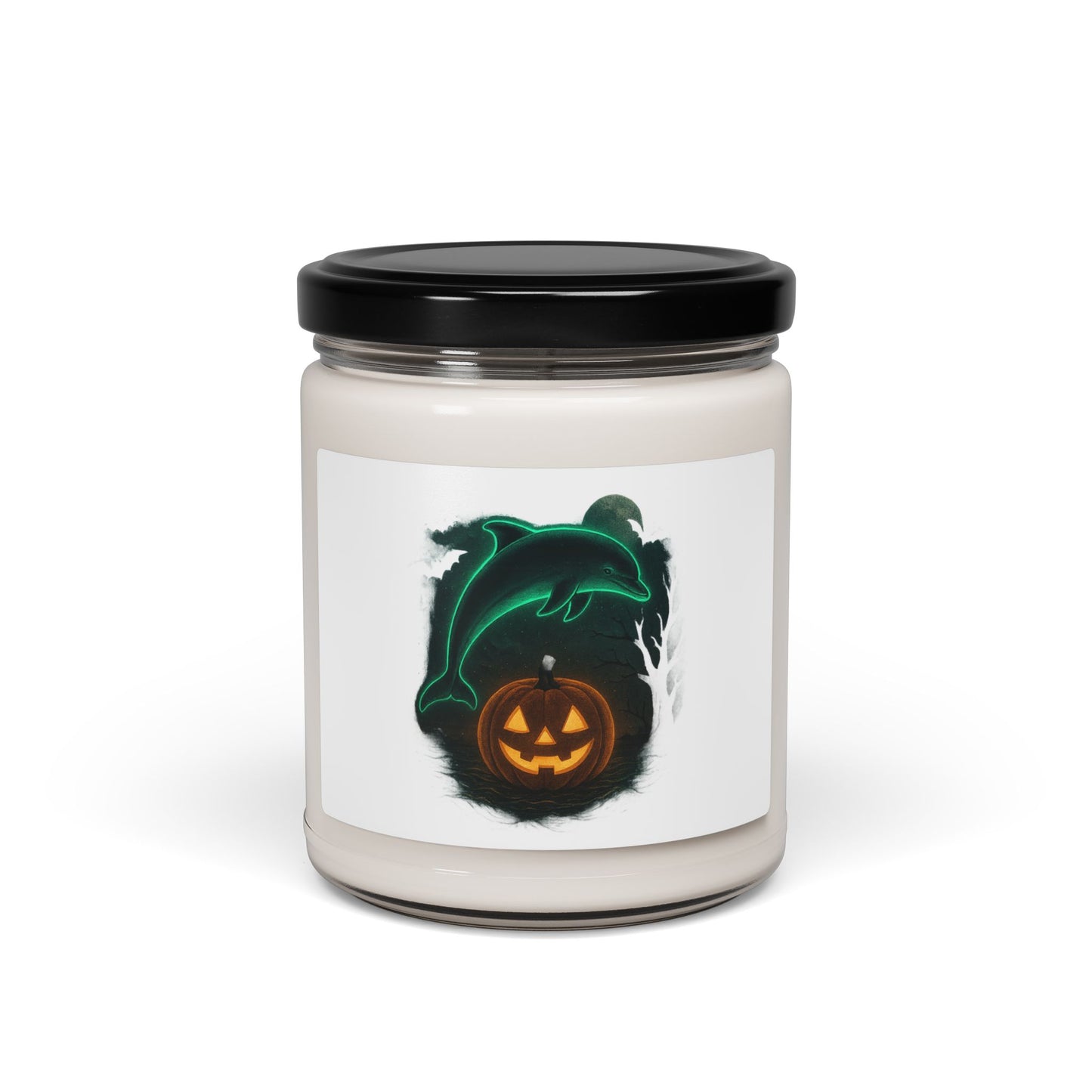 Spooky Dolphin Pumpkin Soy Candle – 9oz