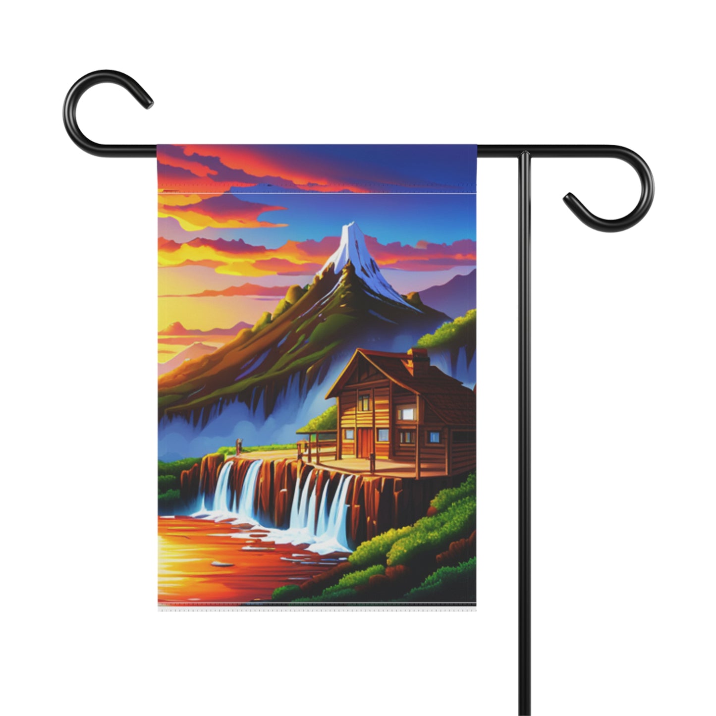 Garden & House Banner (Waterfall/Cabin)