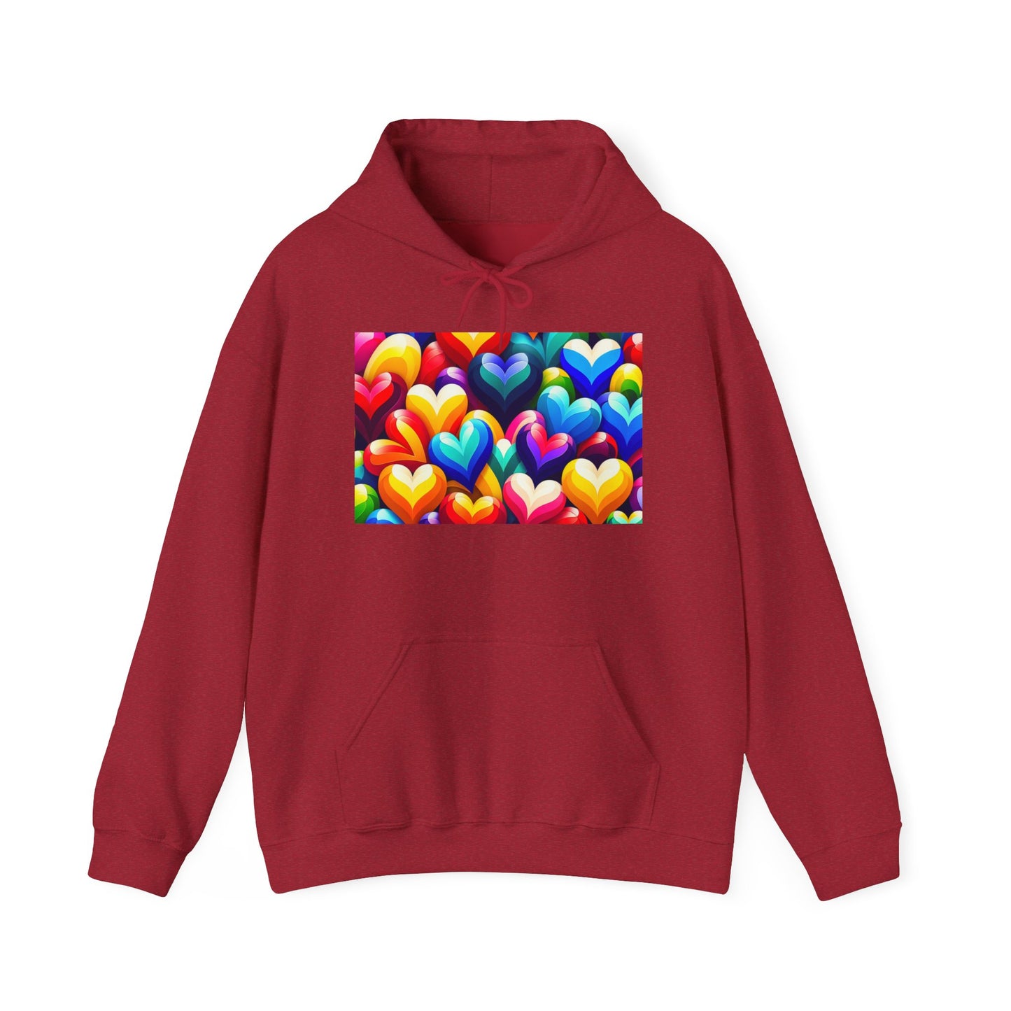 Unisex Heavy Blend™ Hooded Sweatshirt (Colorful Hearts)