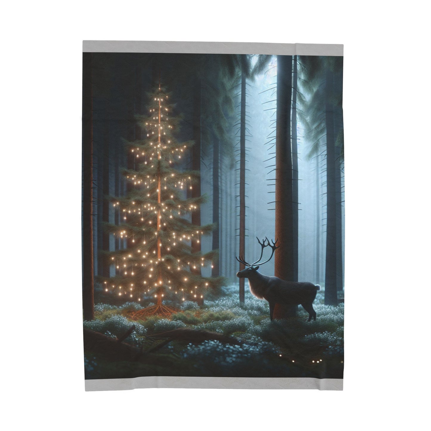 Velveteen Plush Blanket (Reindeer)
