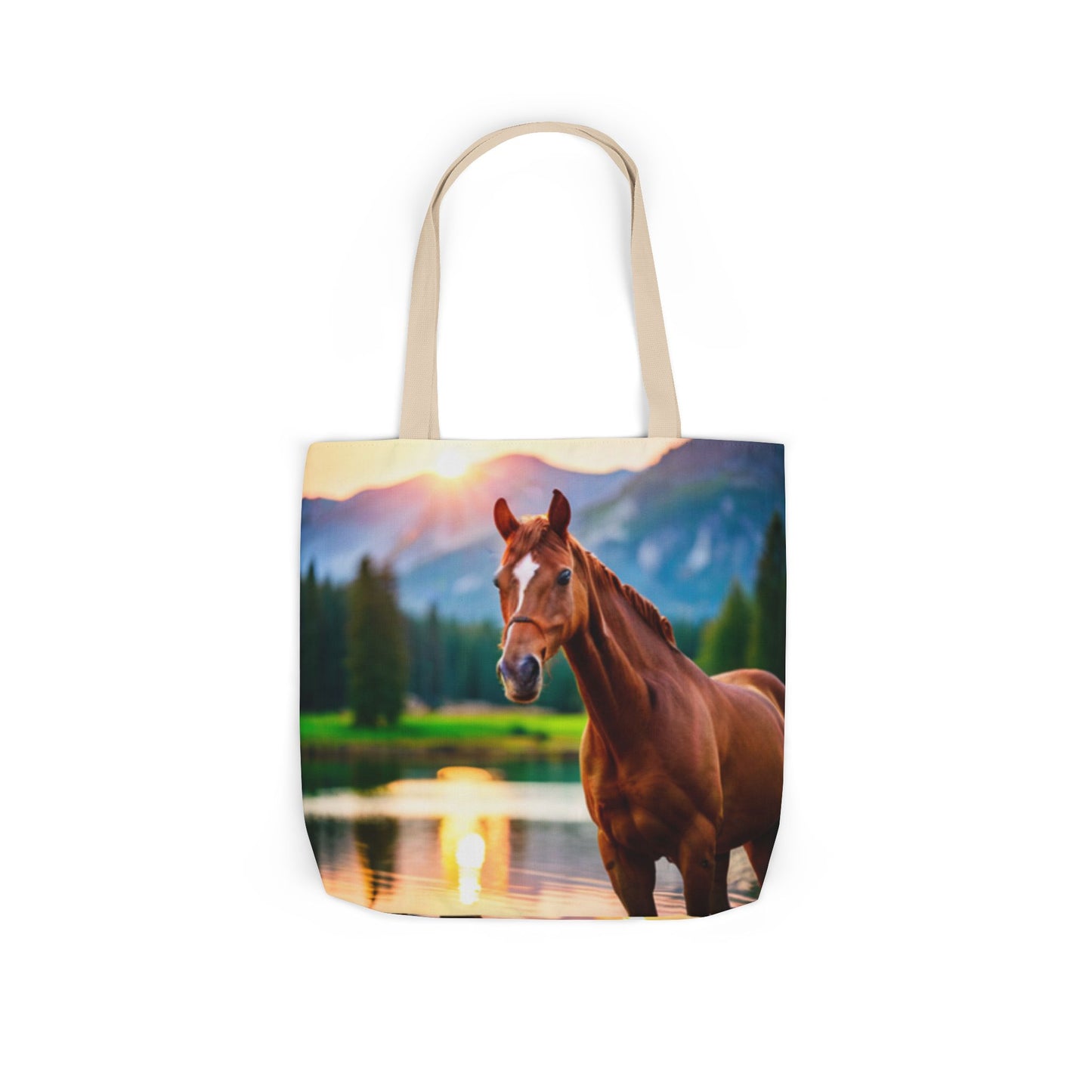 Canvas Tote Bag, 5-Color Straps (Horse)