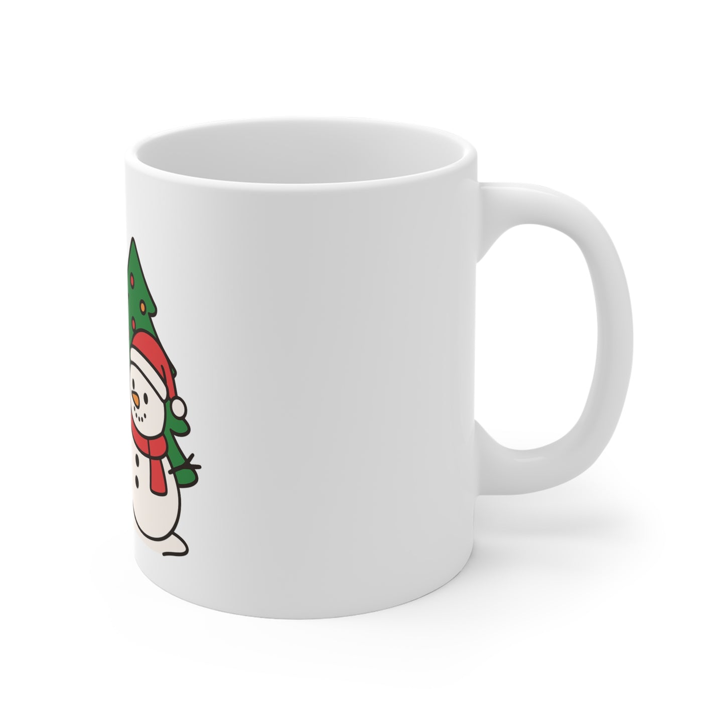 Cute Polar Bear and Snowman Mug