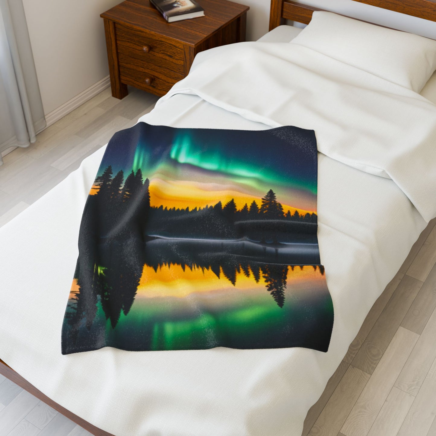 Velveteen Plush Blanket (Northern Lights)