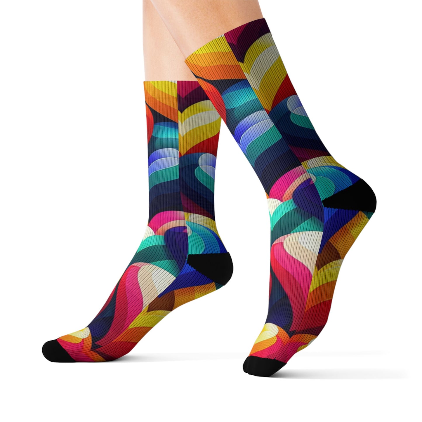 Sublimation Socks (Colorful Hearts)