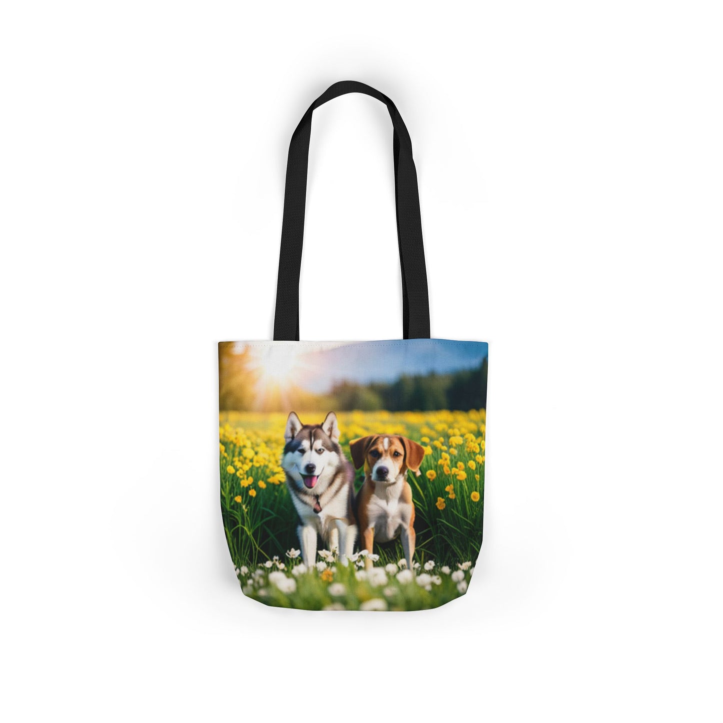 Canvas Tote Bag, 5-Color Straps (Husky/Beagle)
