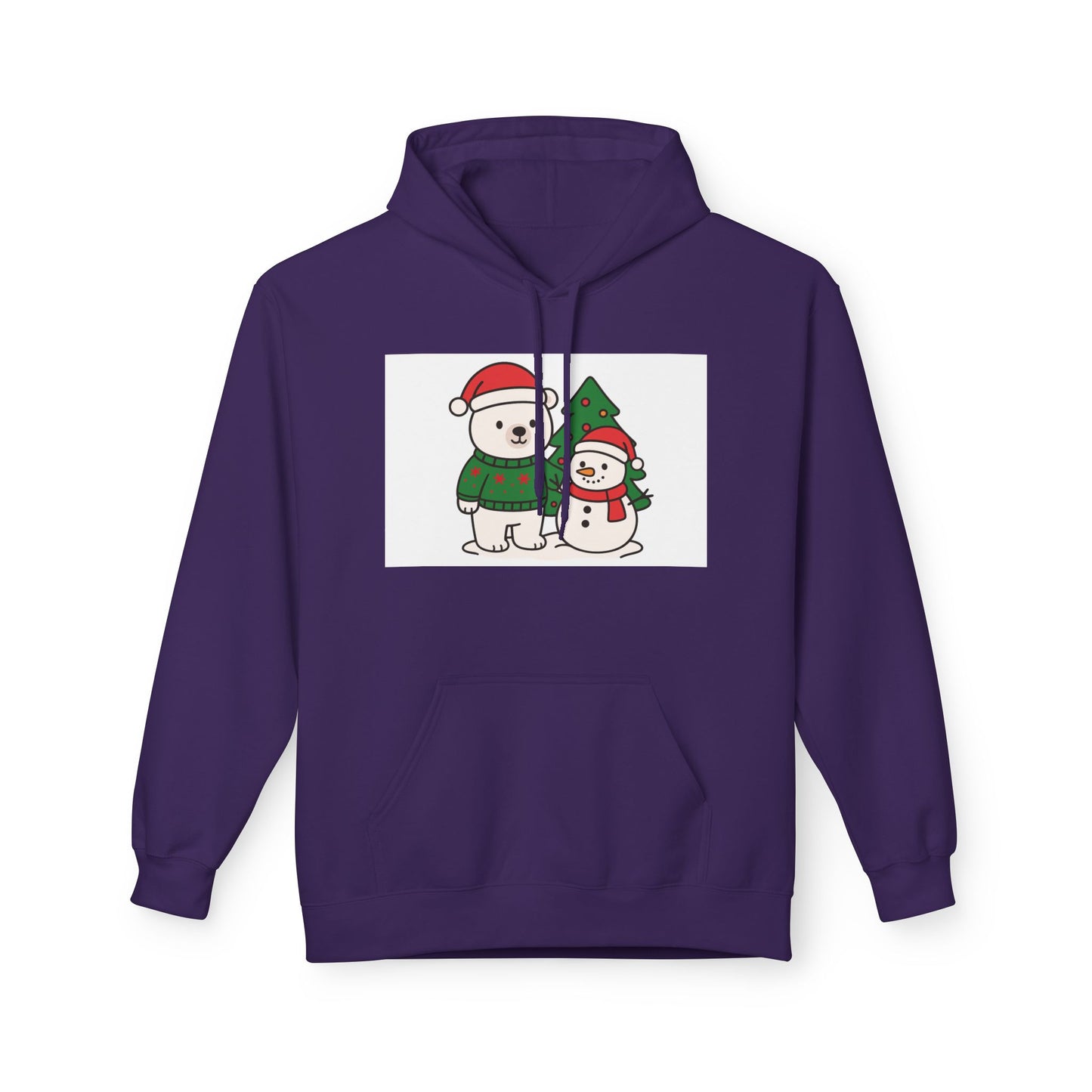 Cute Polar Bear and Snowman Hoodie