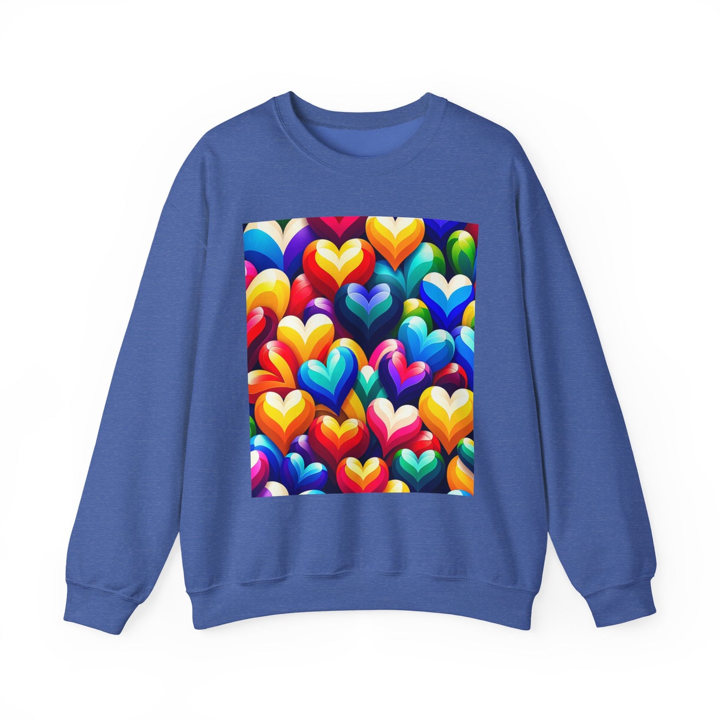Unisex Heavy Blend™ Crewneck Sweatshirt (Colorful Hearts)