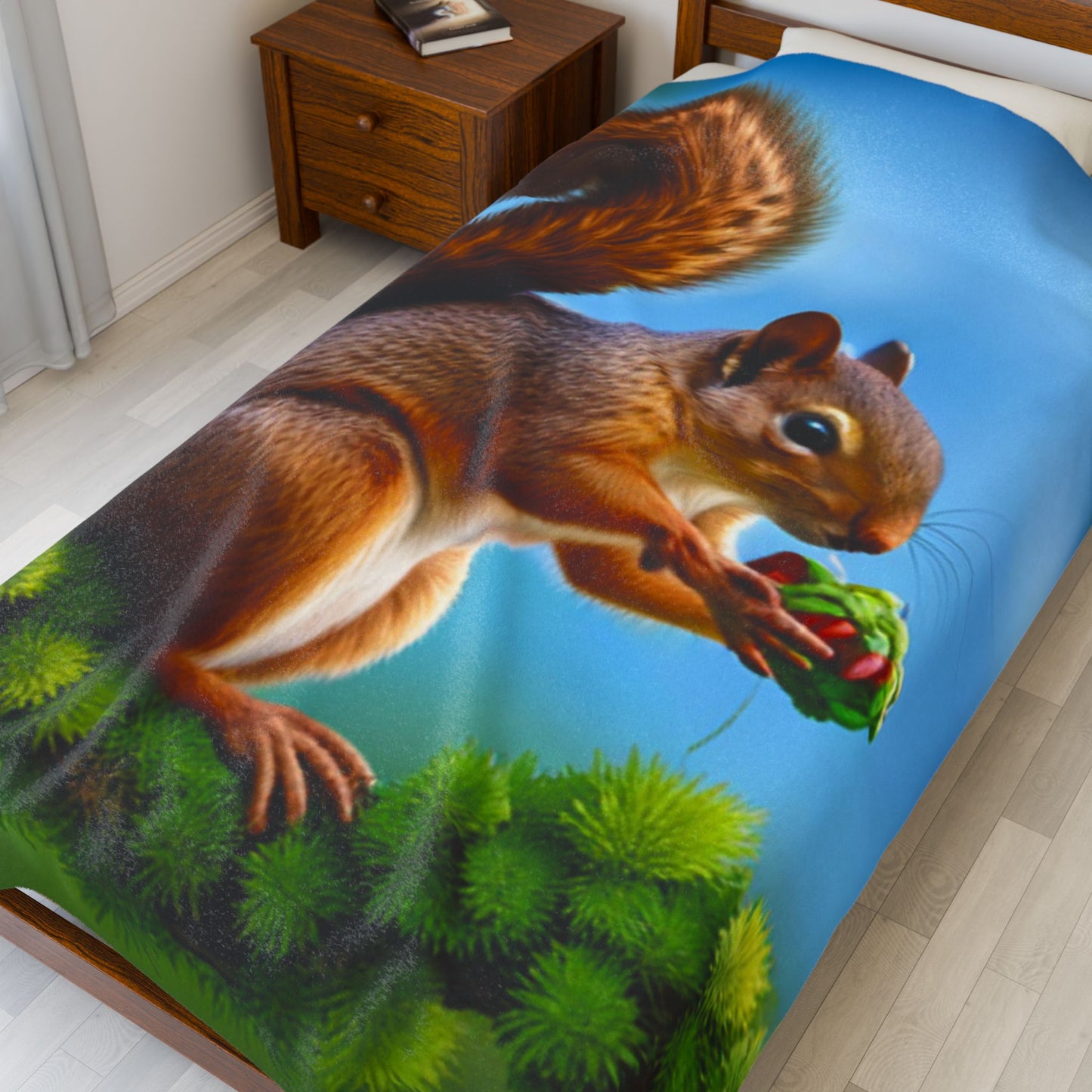 Velveteen Plush Blanket (Squirrel)