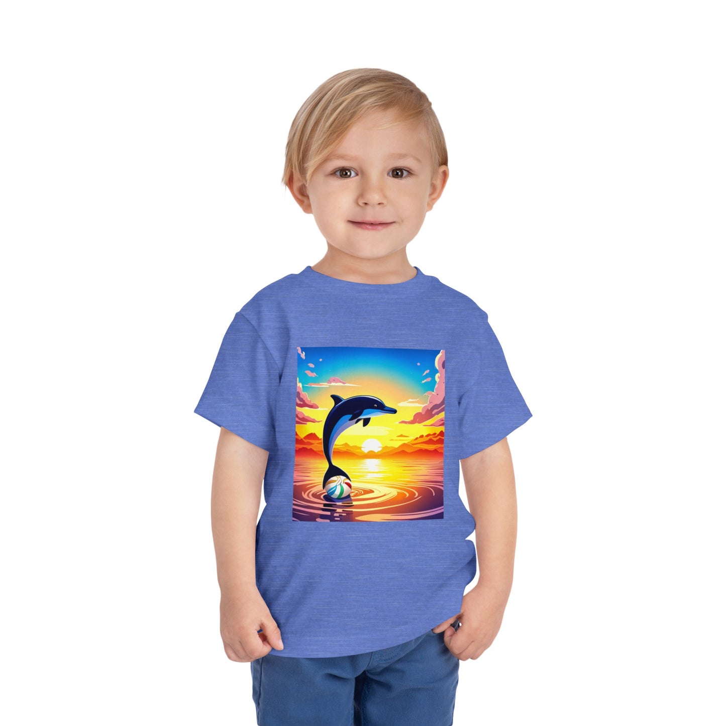 Toddler Short Sleeve Tee (Dolphin Beach Ball)