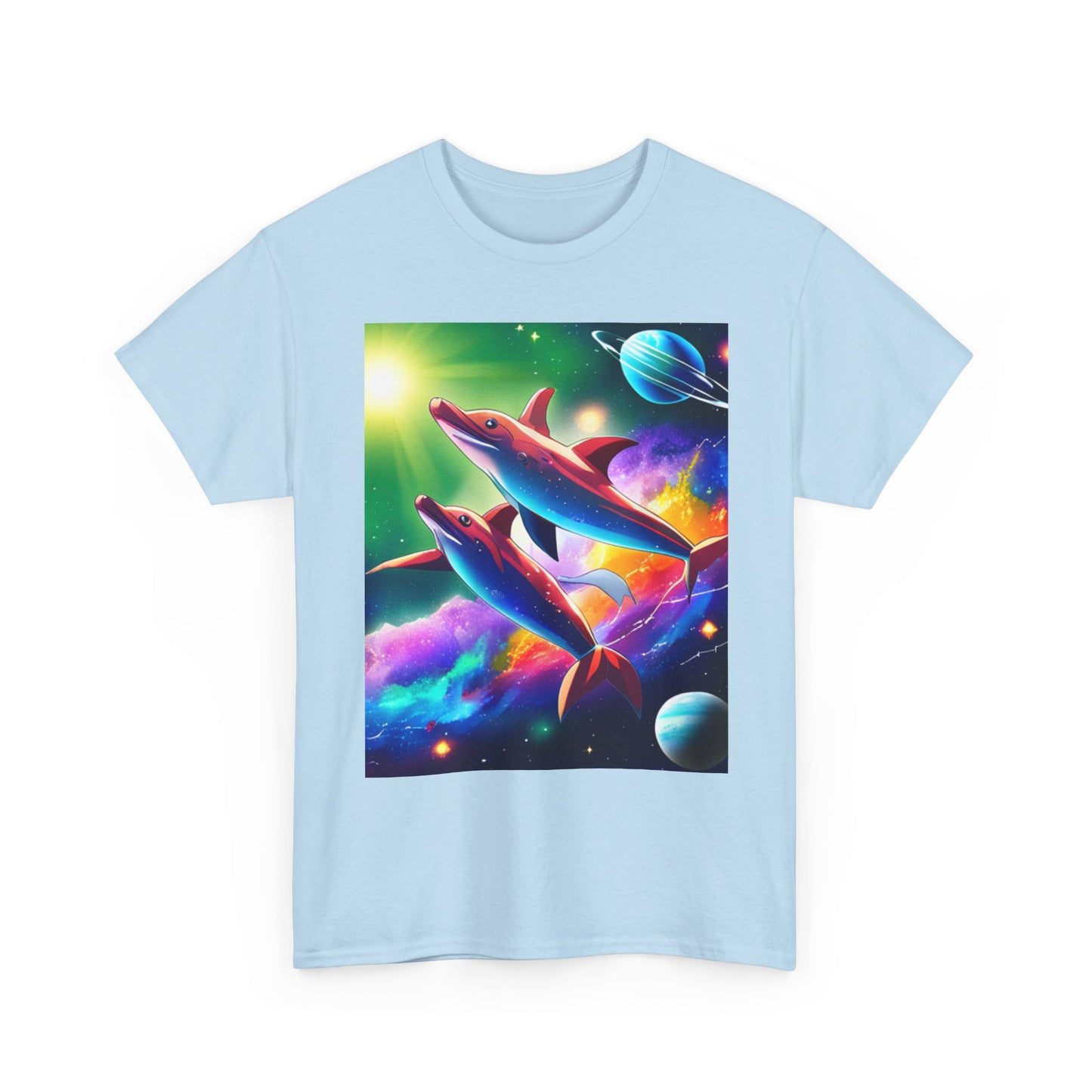 Unisex Heavy Cotton Tee (Dolphin space)