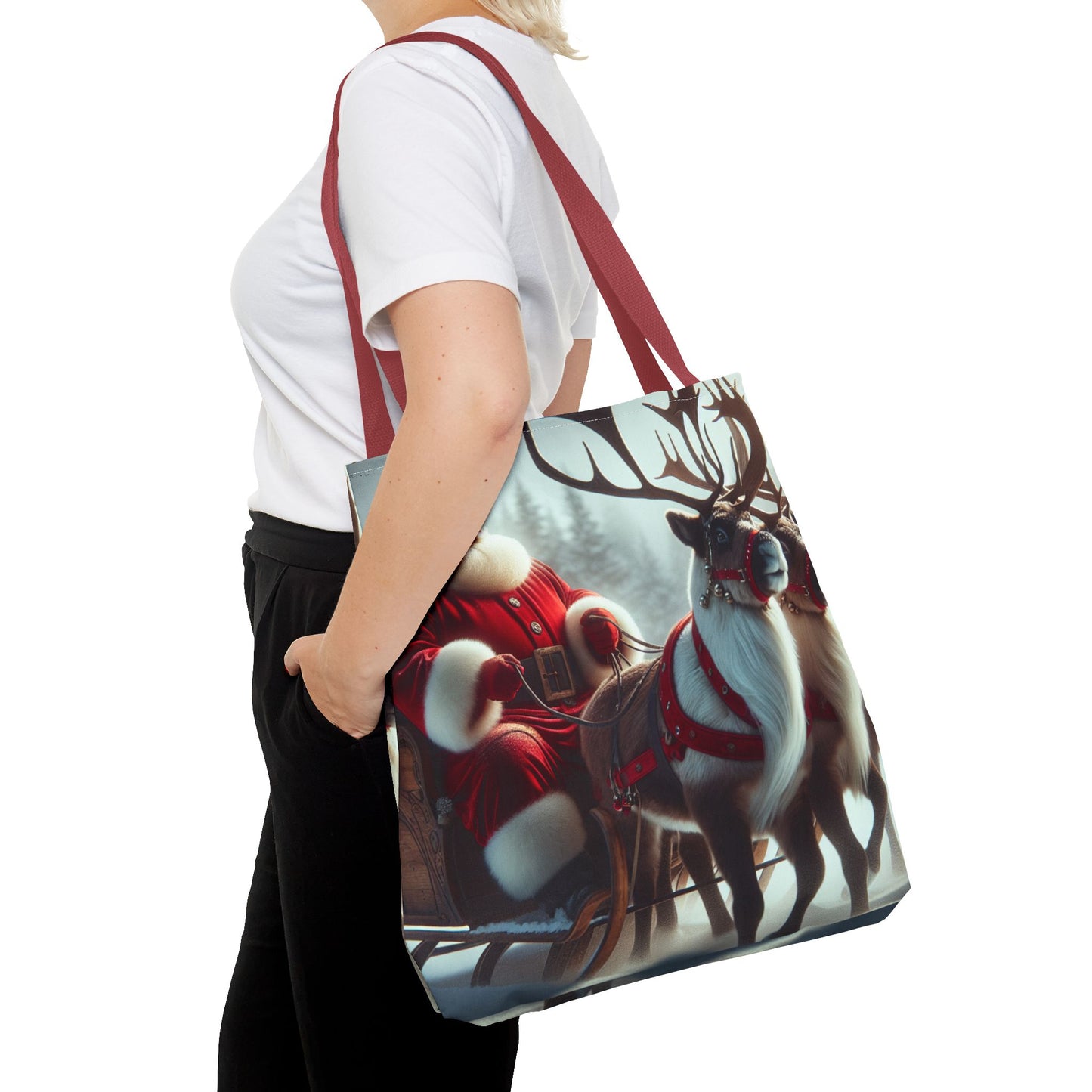 Tote Bag (AOP) (Santa/Reindeer)