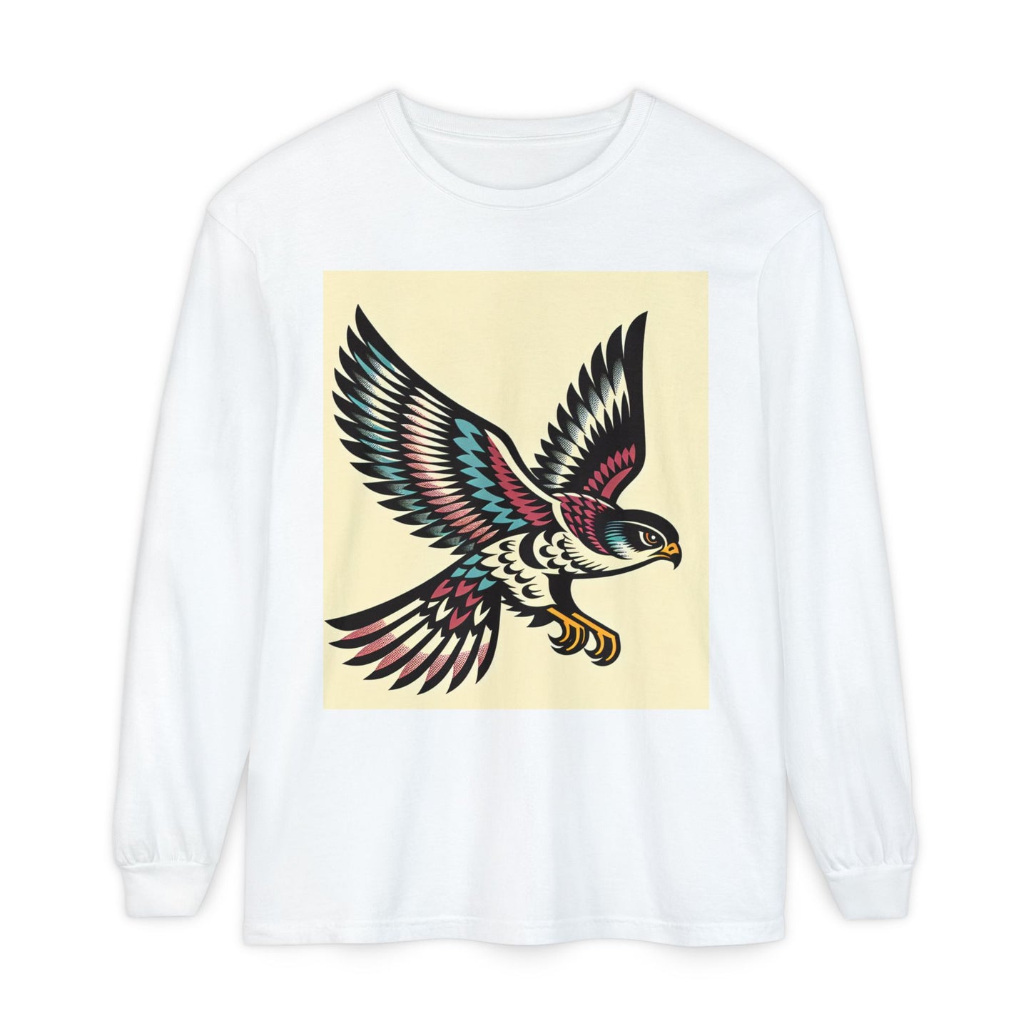 Unisex Garment-dyed Long Sleeve T-Shirt (Falcon)