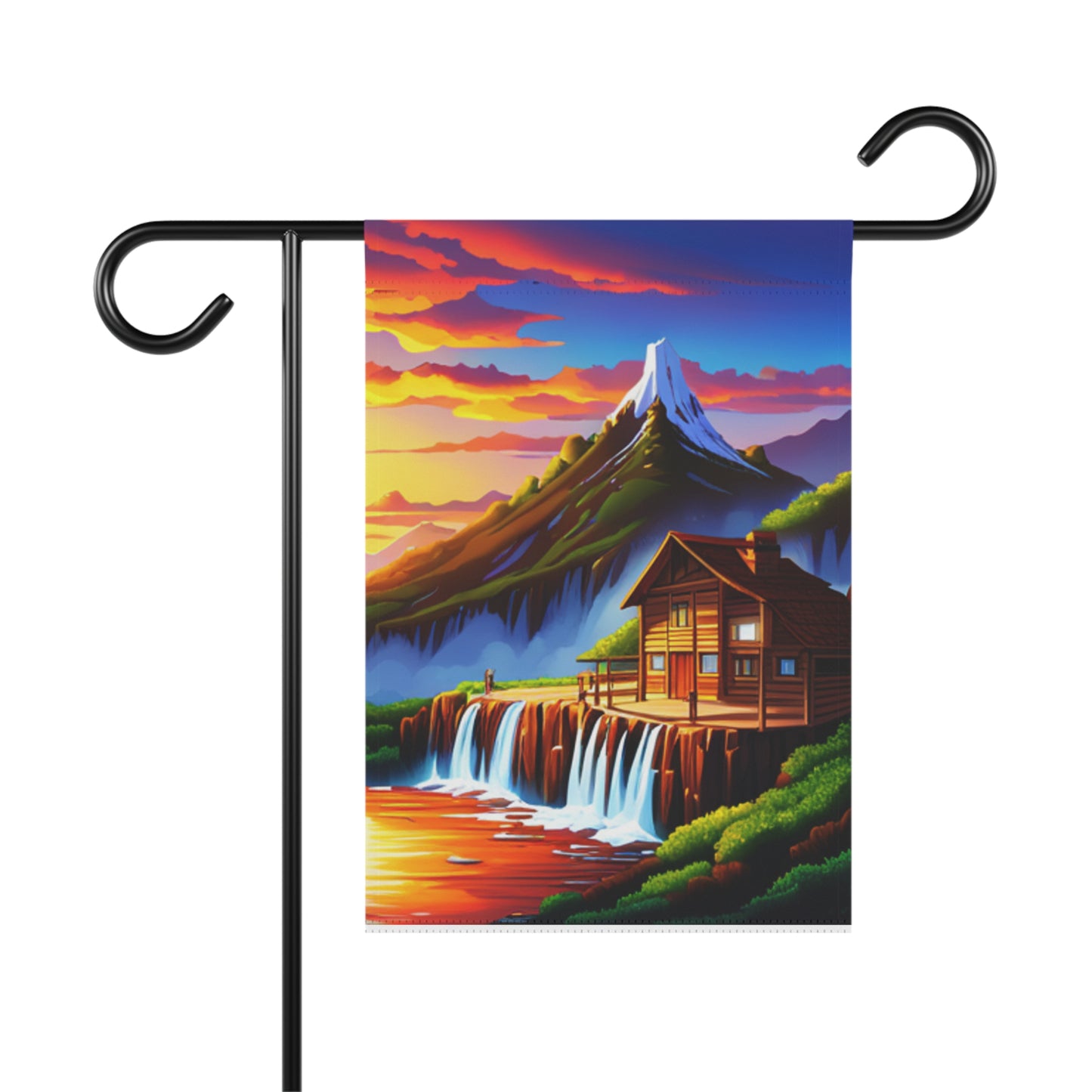 Garden & House Banner (Waterfall/Cabin)