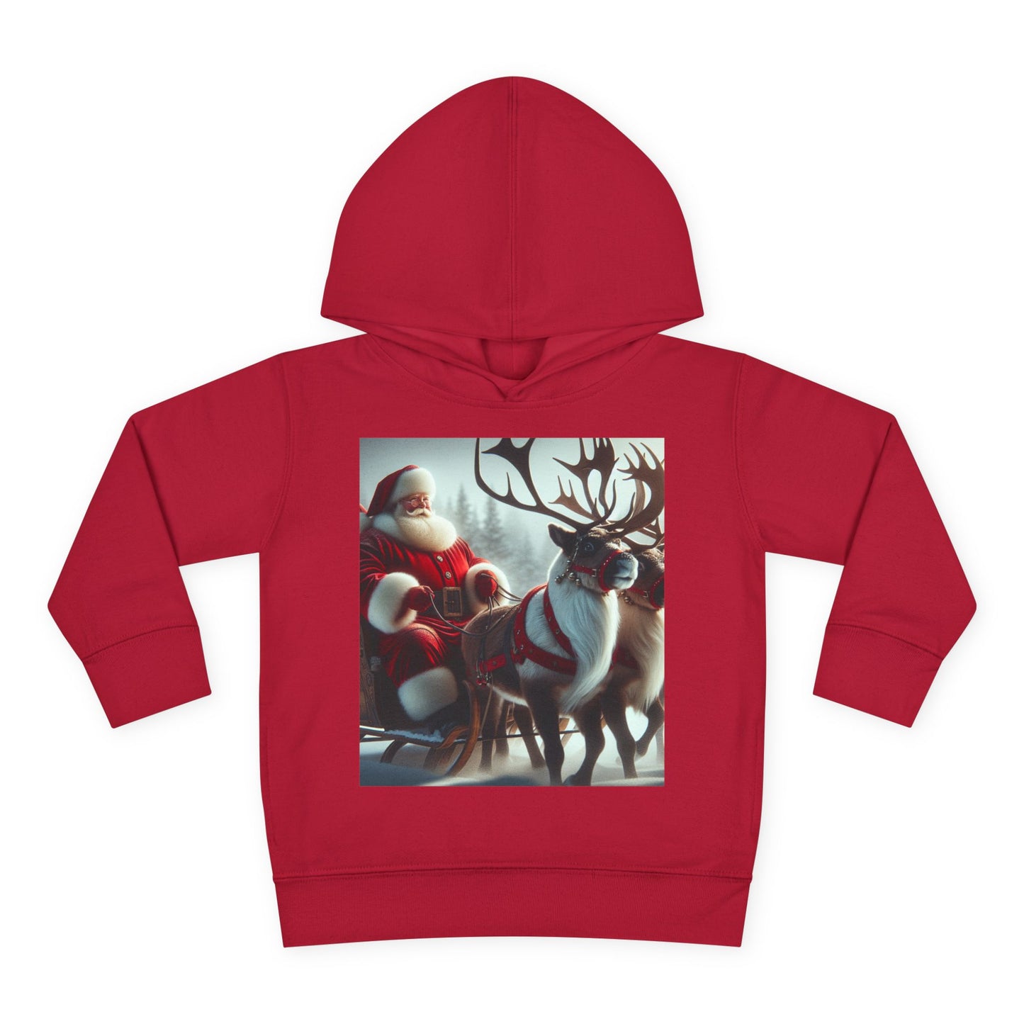 Toddler Pullover Fleece Hoodie (Santa/Reindeer)