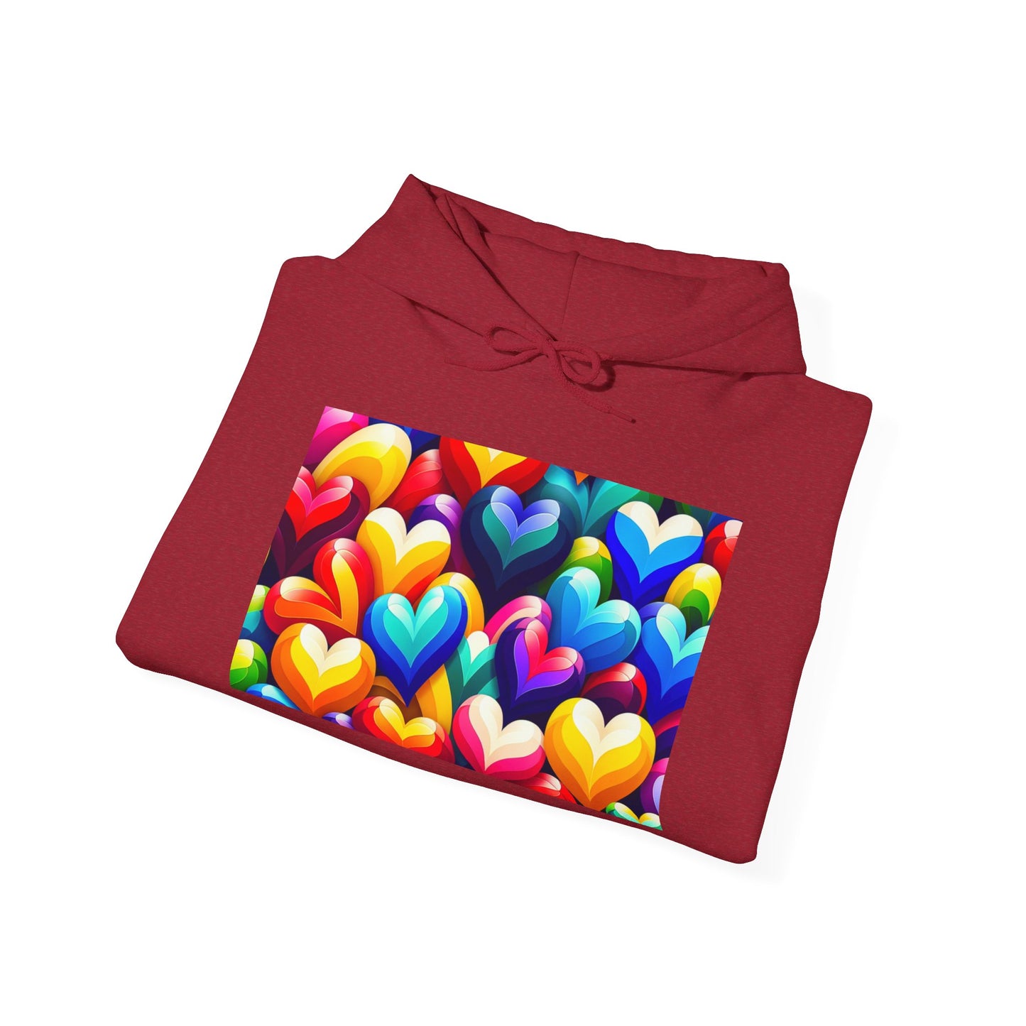 Unisex Heavy Blend™ Hooded Sweatshirt (Colorful Hearts)