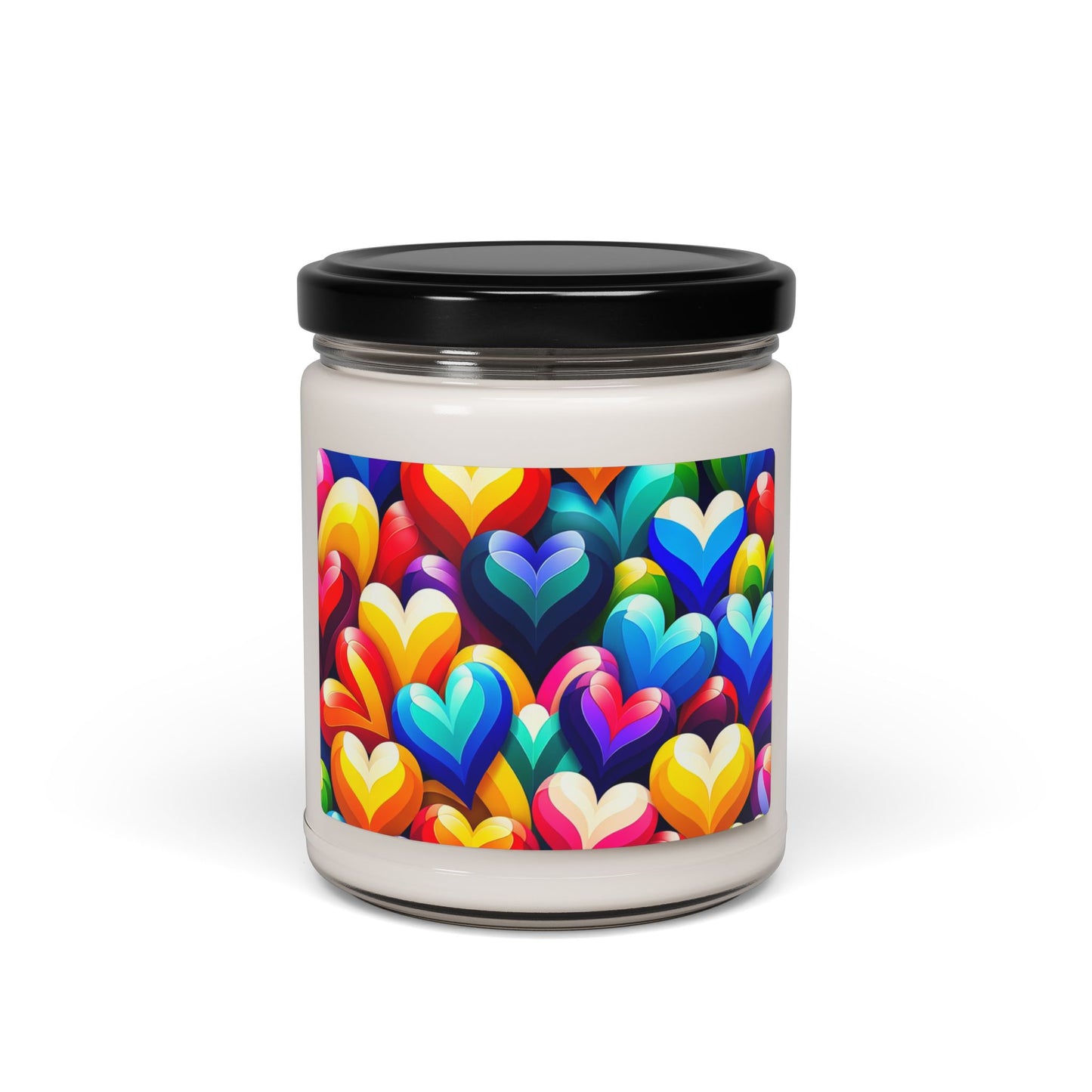 Scented Soy Candle, 9oz (Colorful Hearts)