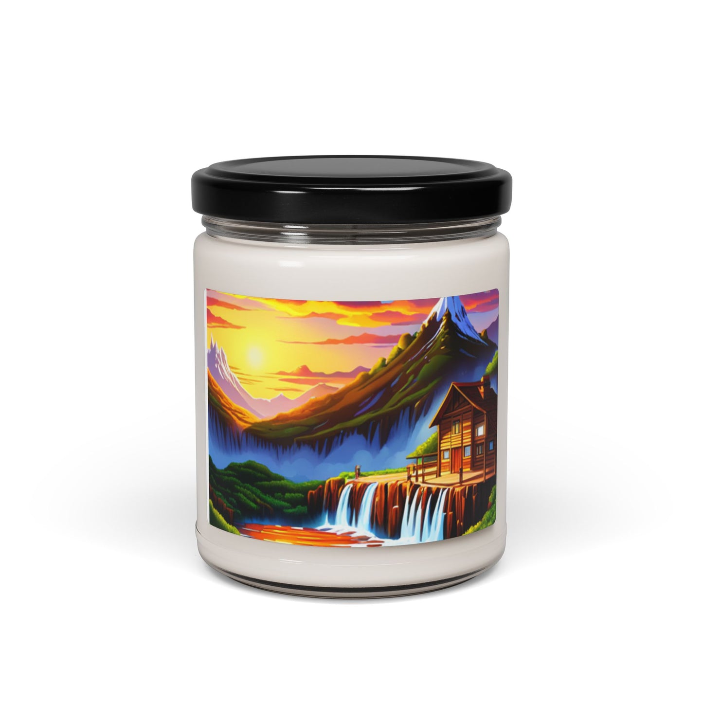 Scented Soy Candle, 9oz (Waterfall/Cabin)