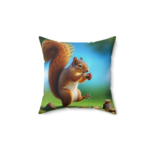 Spun Polyester Square Pillow (Squirrel)