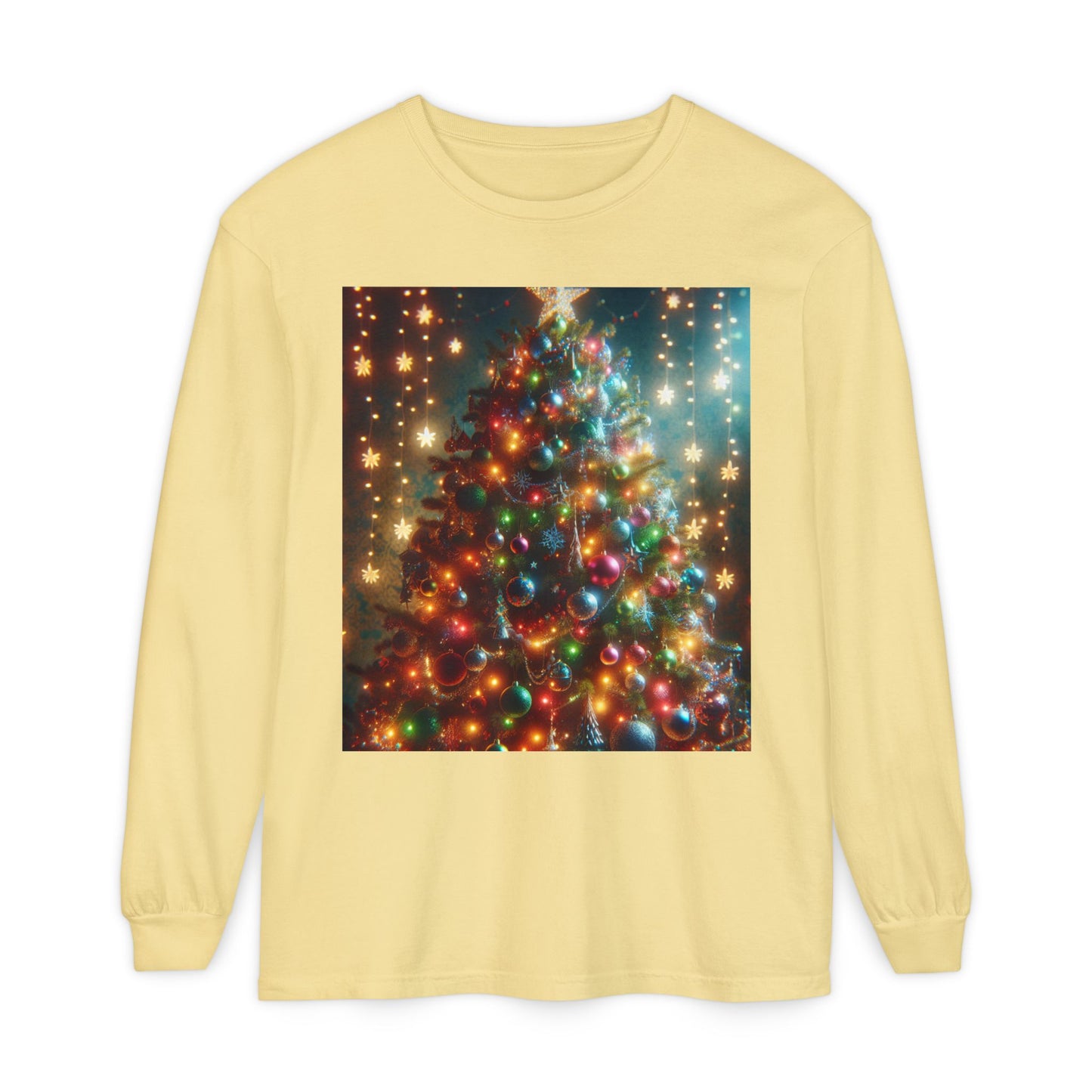 Unisex Garment-dyed Long Sleeve T-Shirt  (Tree)