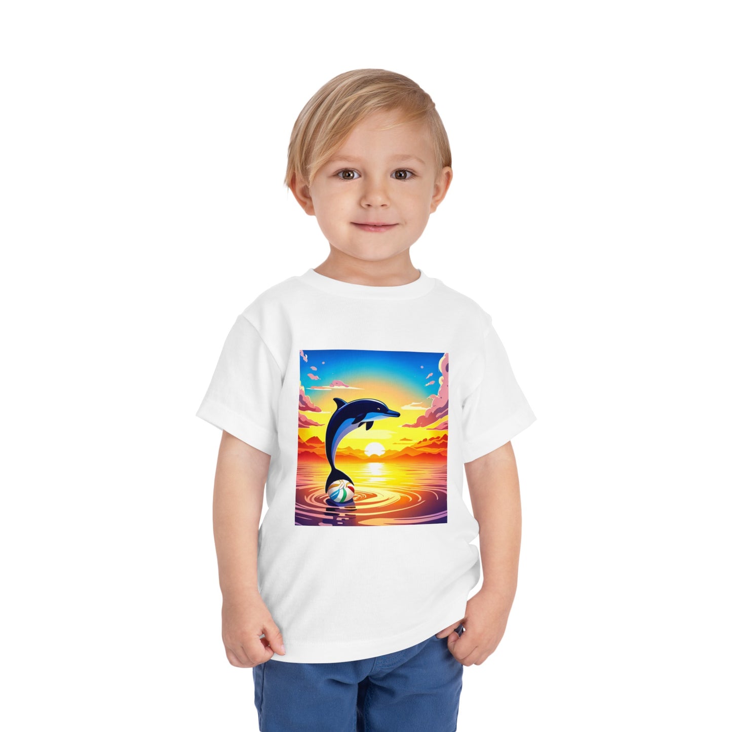 Toddler Short Sleeve Tee (Dolphin Beach Ball)