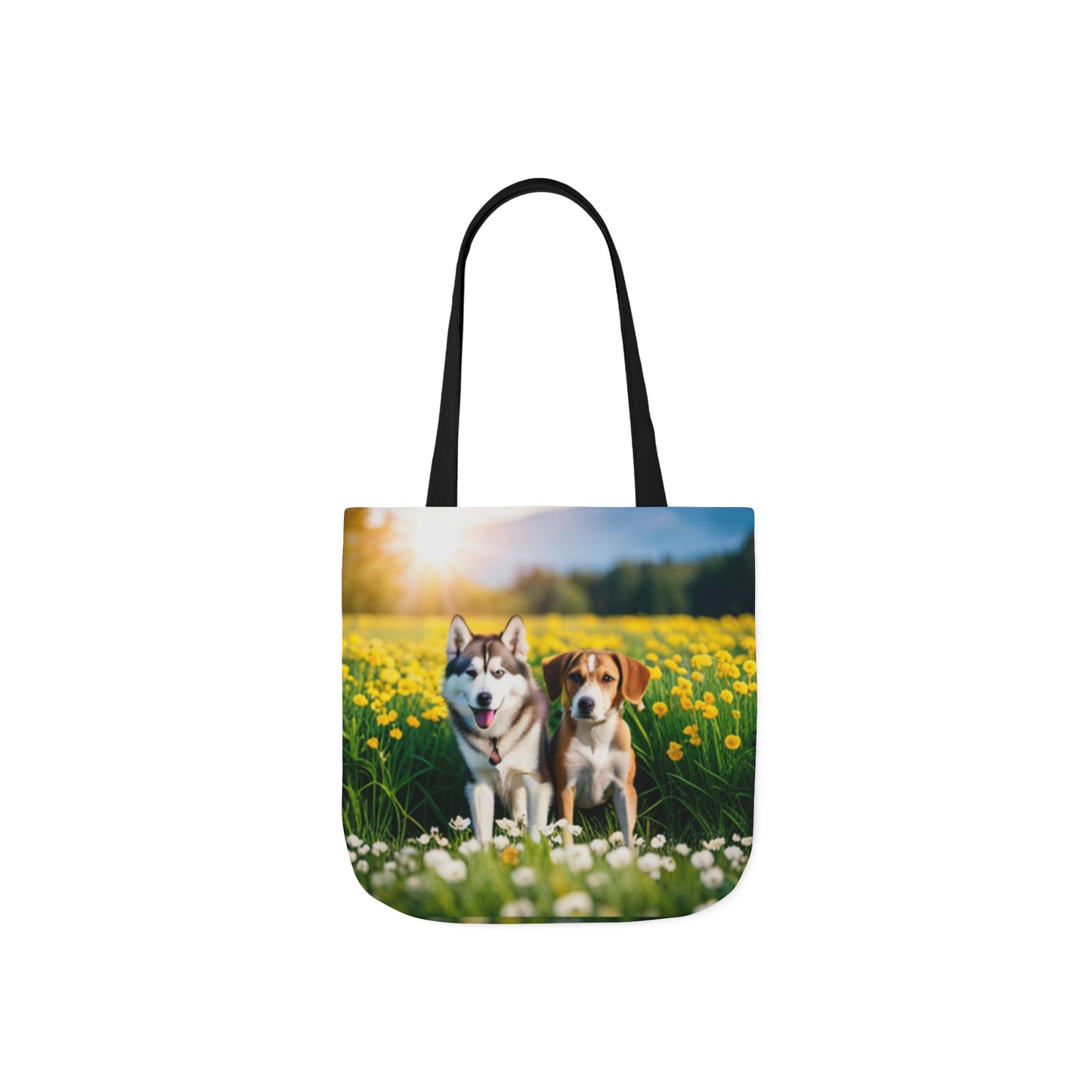 Canvas Tote Bag, 5-Color Straps (Husky/Beagle)