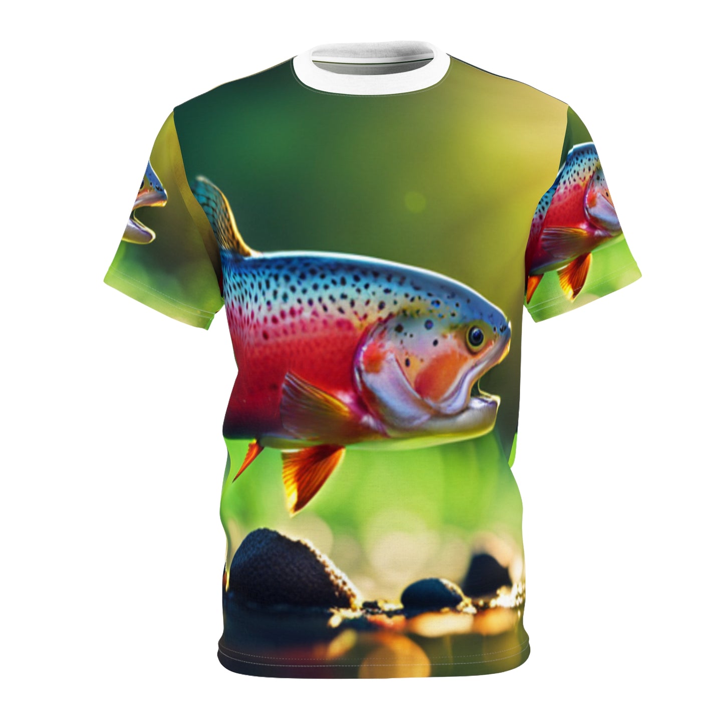 Unisex Cut & Sew Tee (AOP) (Trout Fish)
