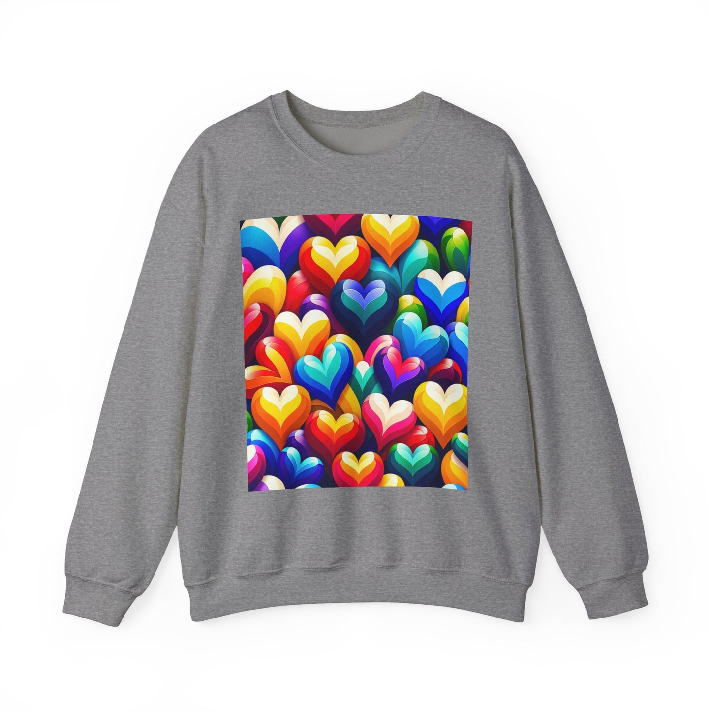 Unisex Heavy Blend™ Crewneck Sweatshirt (Colorful Hearts)