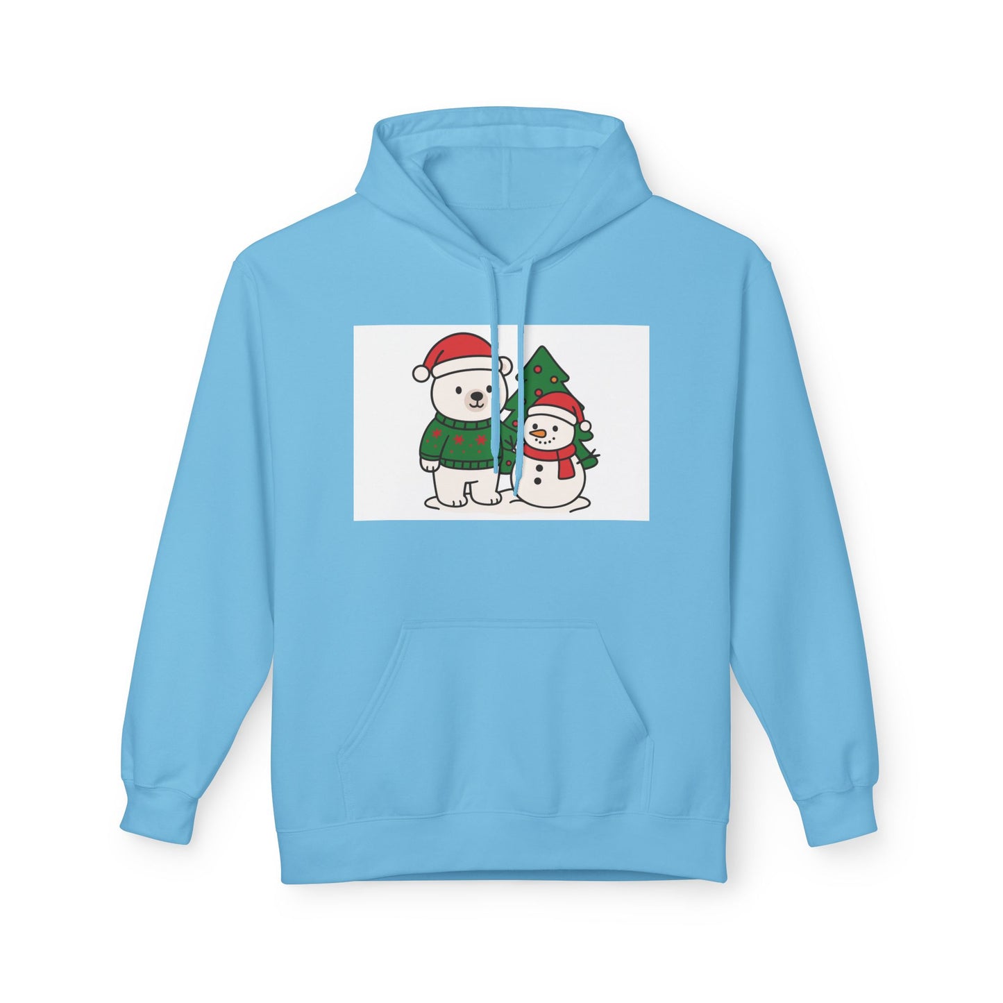 Cute Polar Bear and Snowman Hoodie