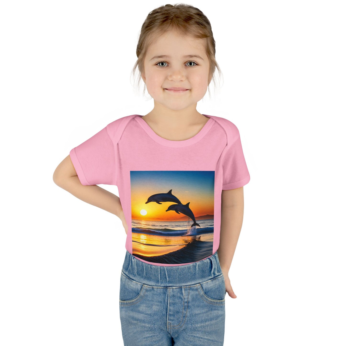 Infant Baby Rib Bodysuit (Dolphins)