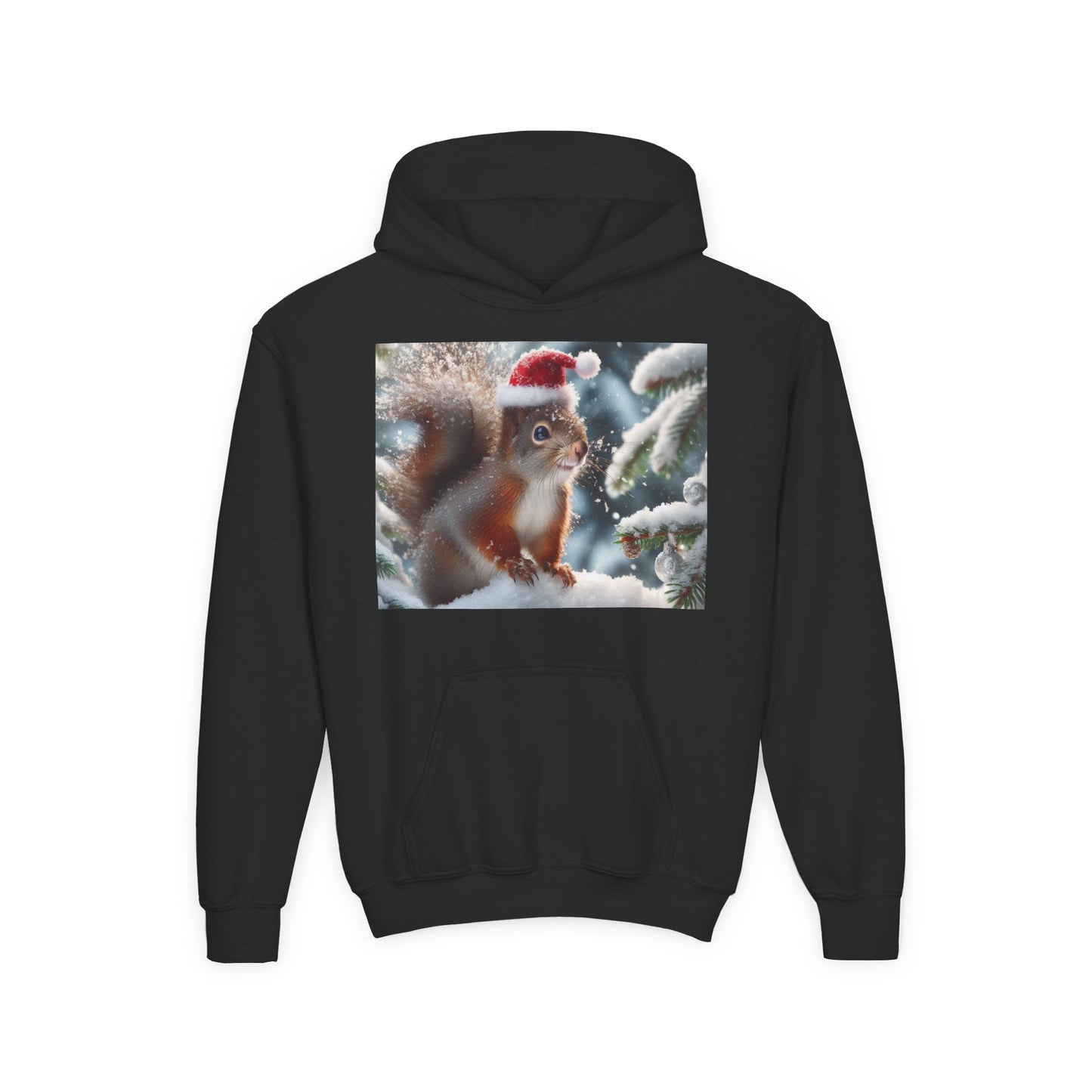 Youth Heavy Blend Hooded Sweatshirt (Santa Squirrel)