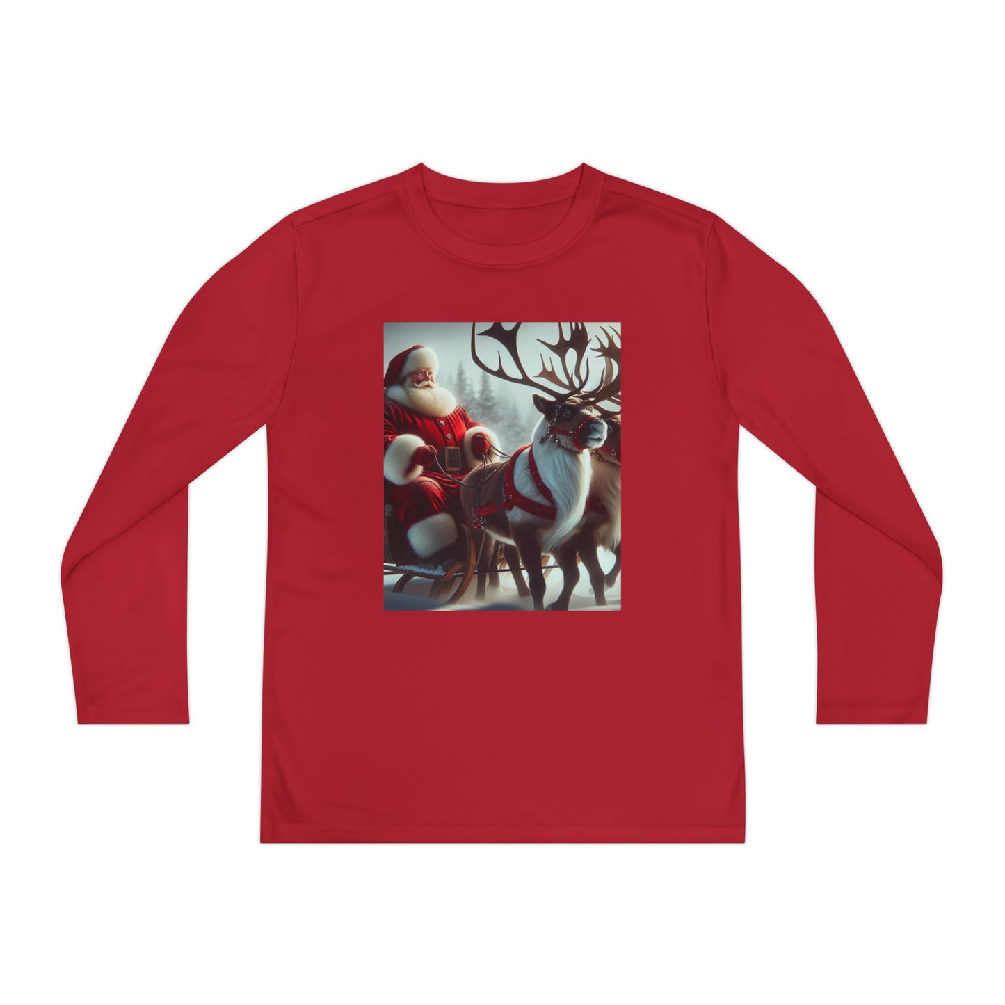 Youth Long Sleeve Competitor Tee (Santa/Reindeer)