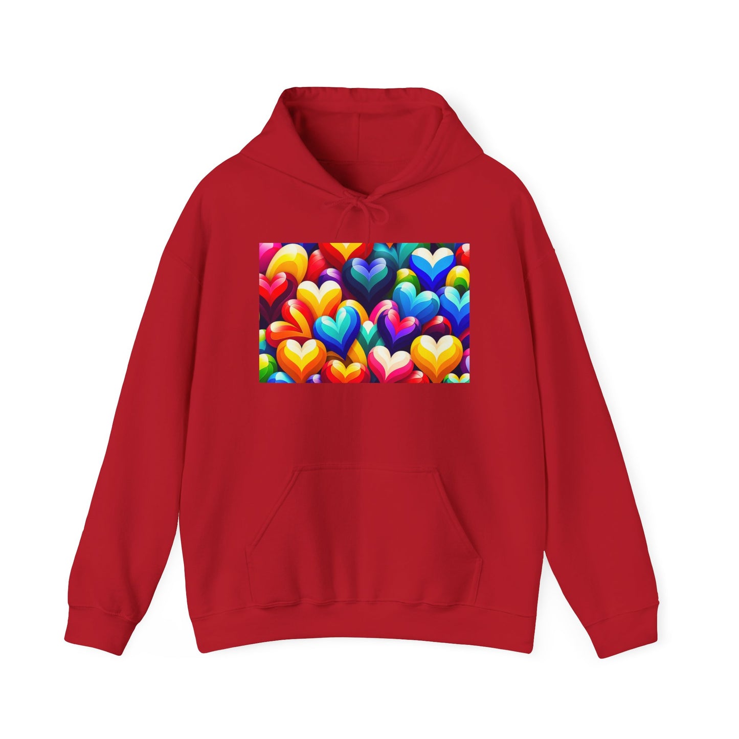 Unisex Heavy Blend™ Hooded Sweatshirt (Colorful Hearts)