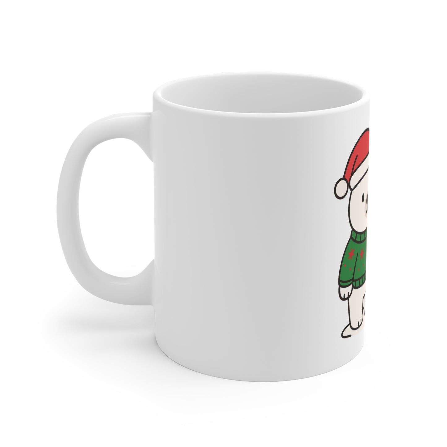 Cute Polar Bear and Snowman Mug